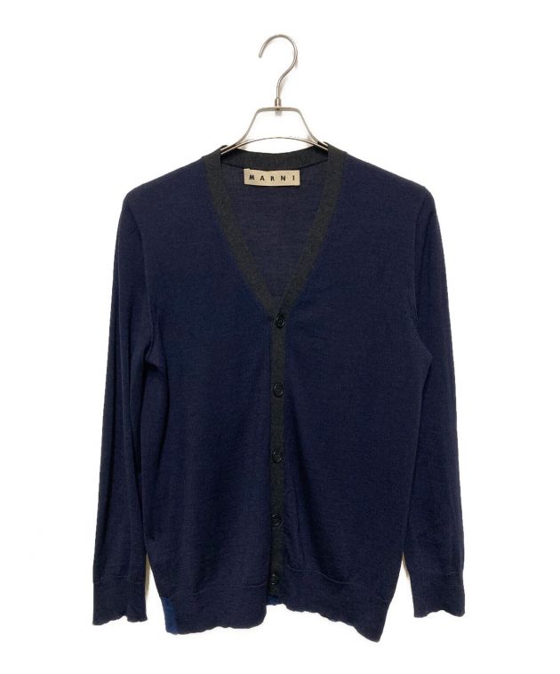 中古・古着通販】MARNI (マルニ) Vネックニットカーディガン ネイビー 