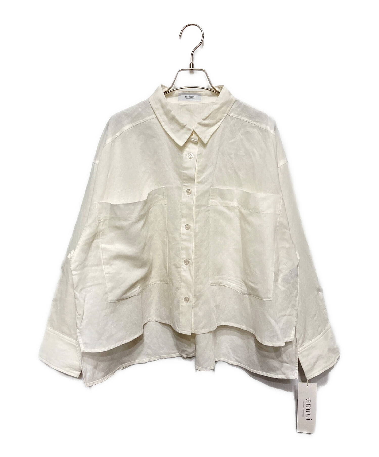 [エミ] 新品リネン混ビッグポケットシャツ 13WFB232011 レディース