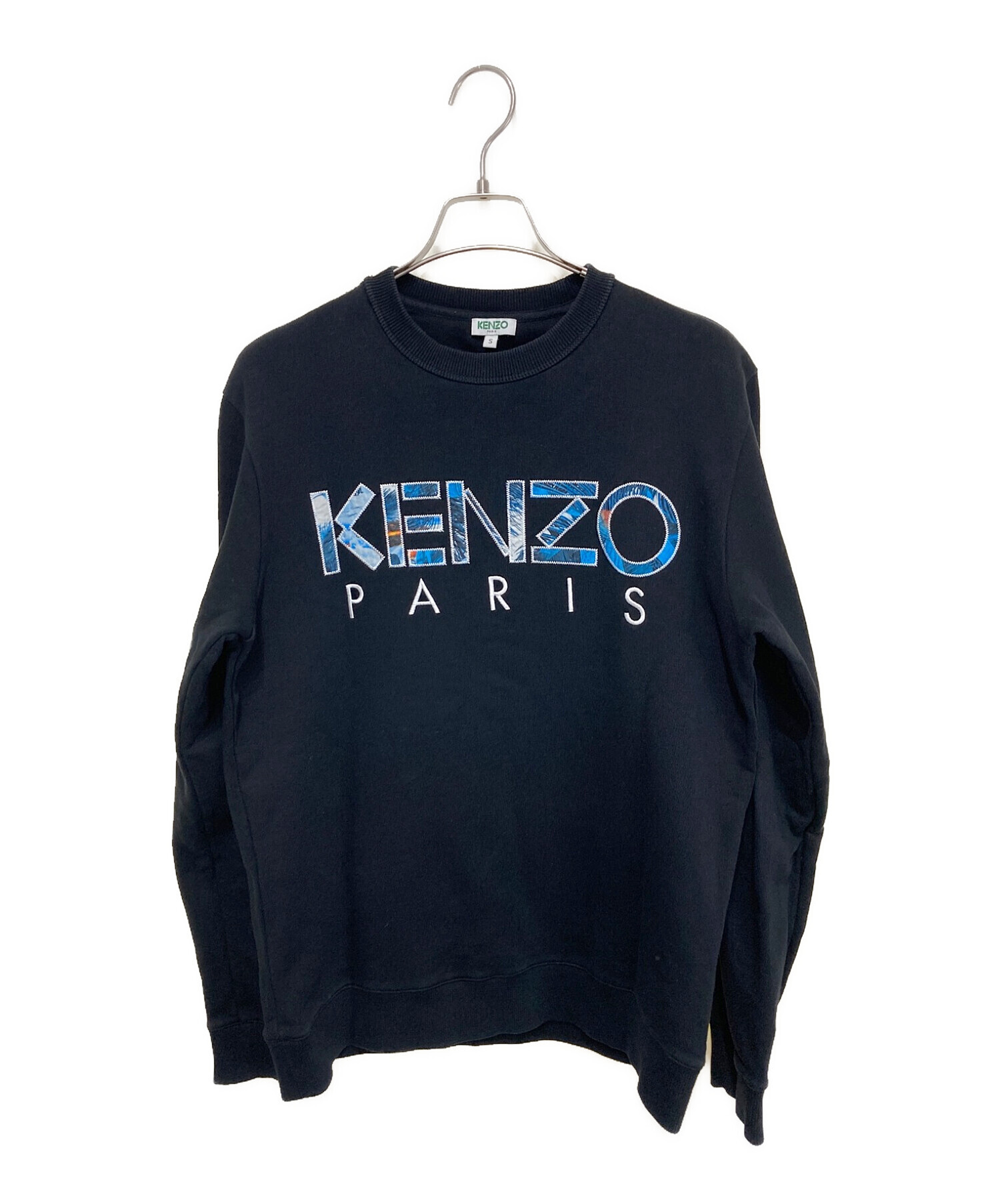 KENZO (ケンゾー) ロゴ刺繍スウェット ブラック サイズ:S