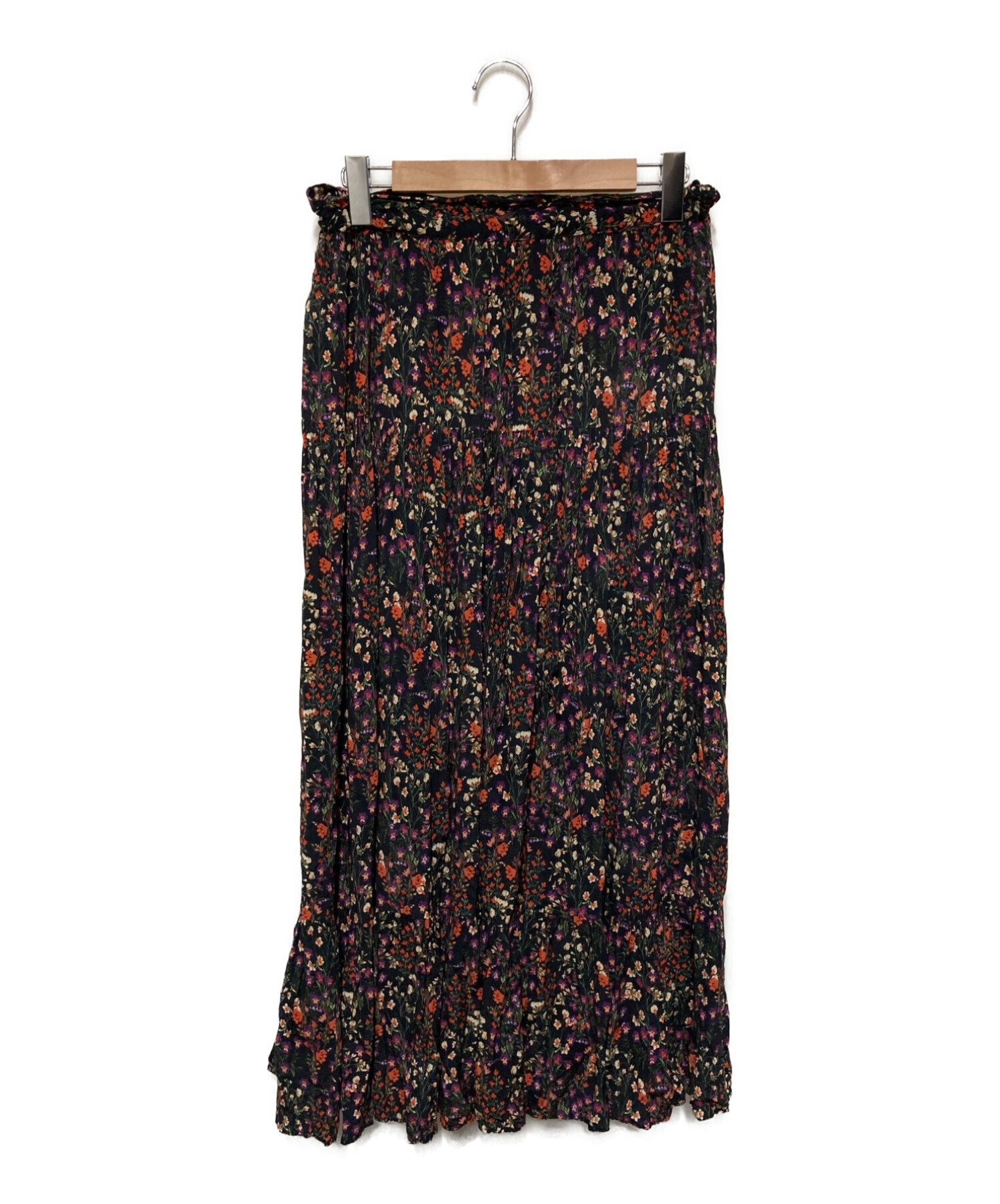 BEARDSLEY (ビアズリー) 花柄ロングスカート ブラック サイズ:FREE