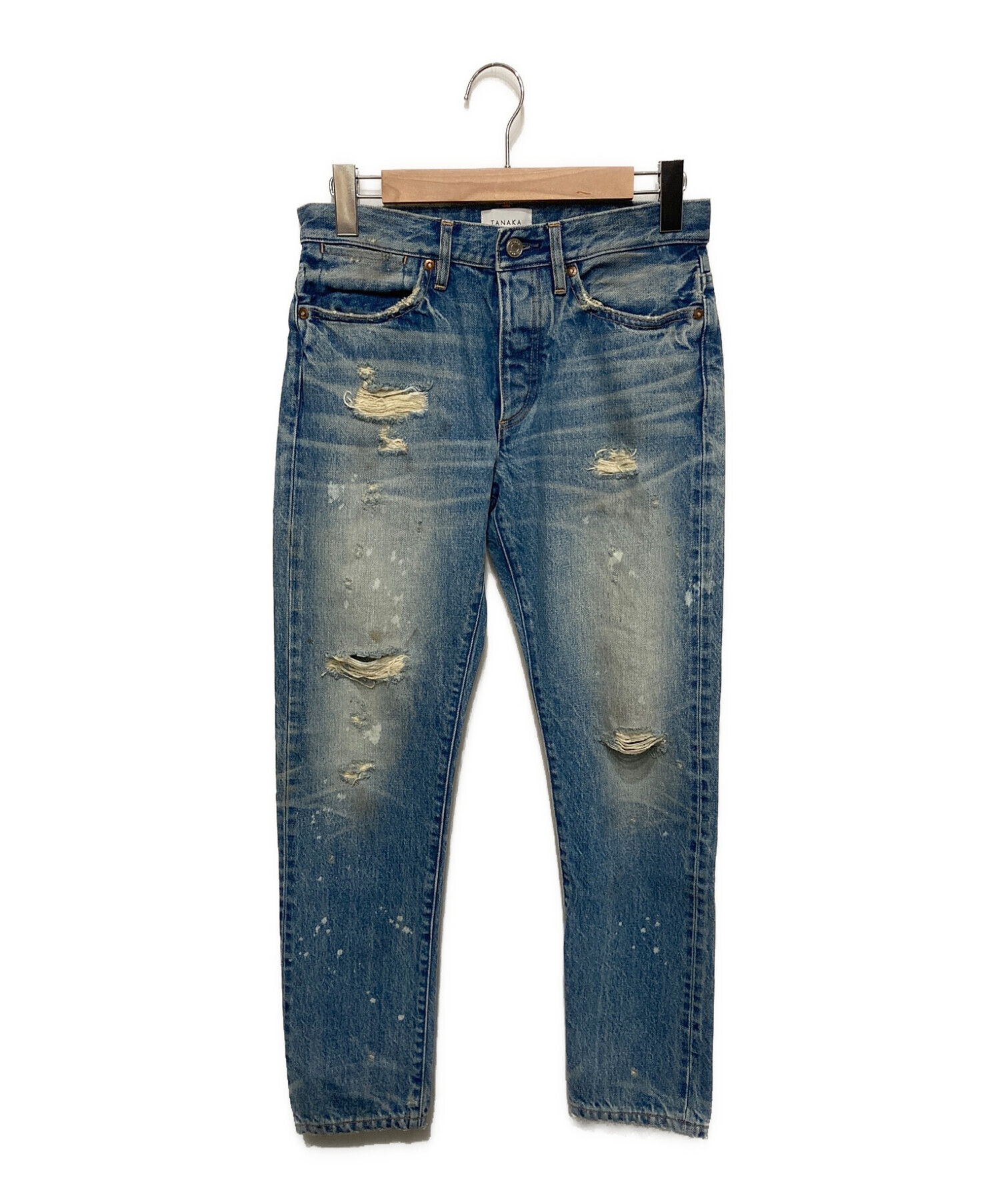 中古・古着通販】TANAKA (タナカ) ダメージ加工デニムパンツ 