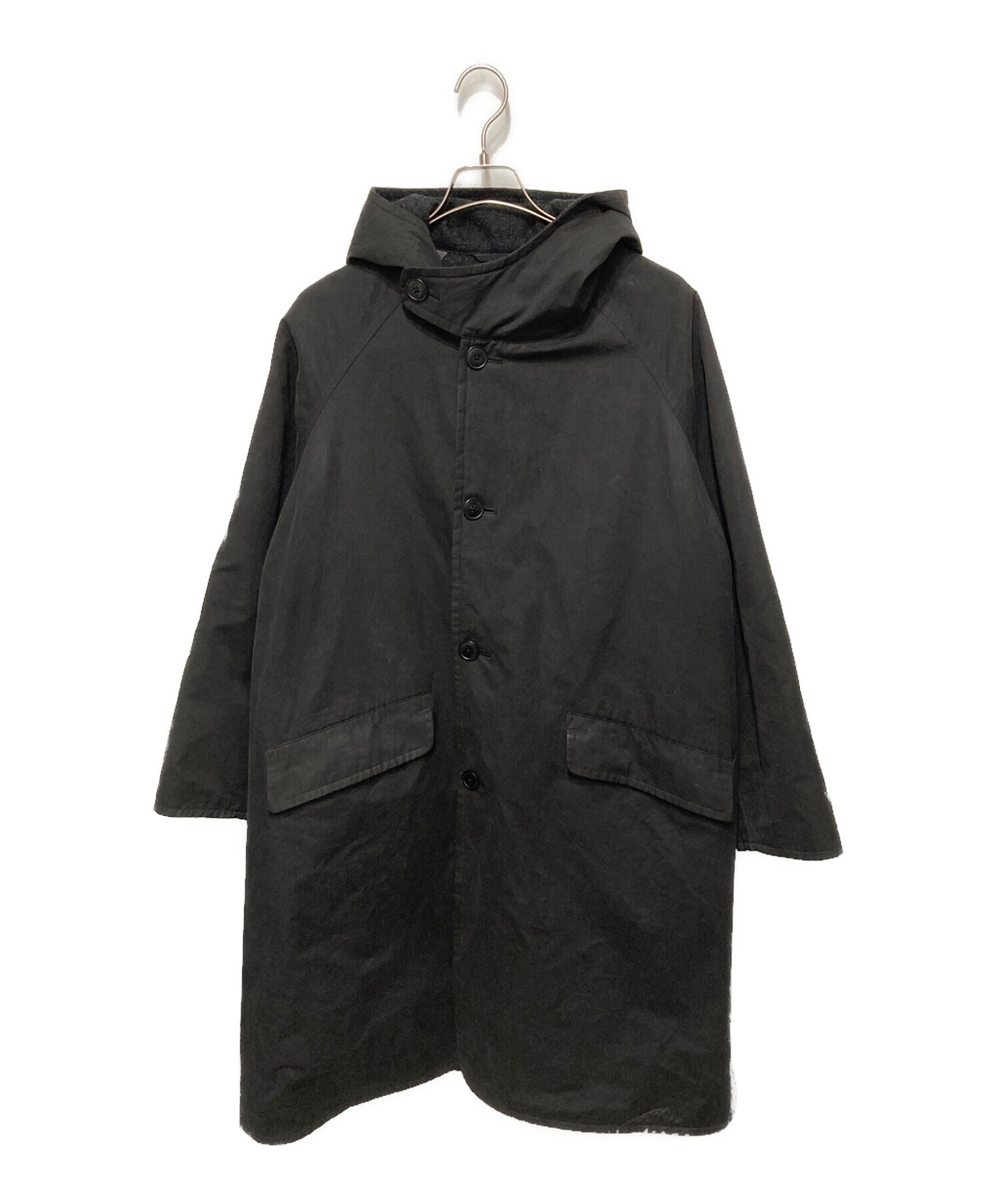 中古・古着通販】COMOLI (コモリ) フーデッドコート ブラック サイズ  