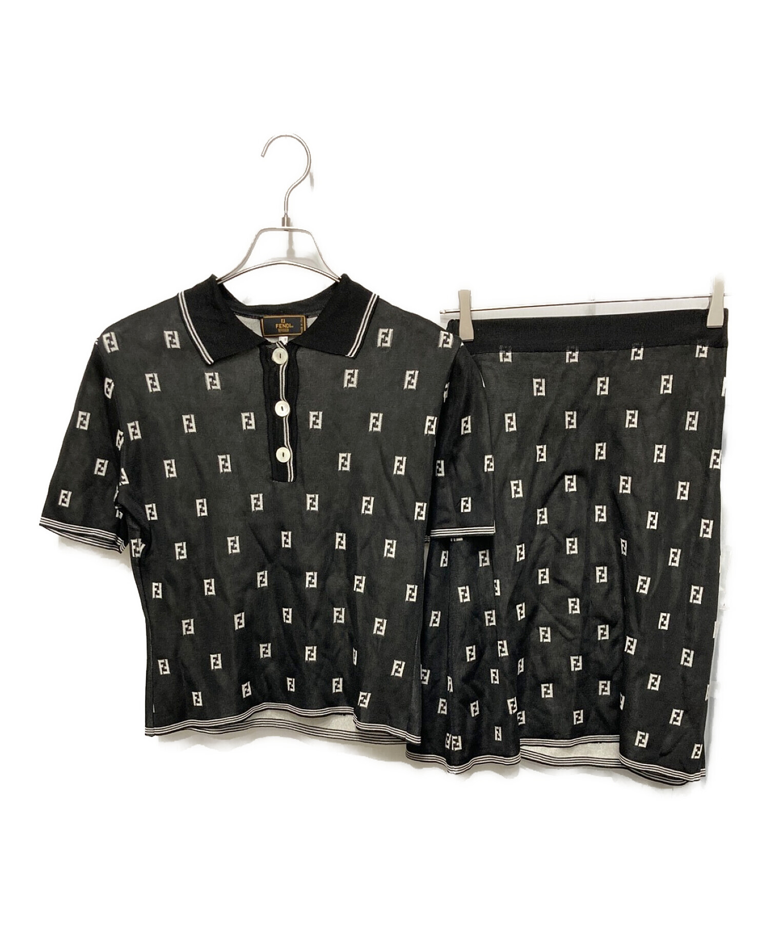 中古・古着通販】FENDI (フェンディ) ニットセットアップ ブラック 
