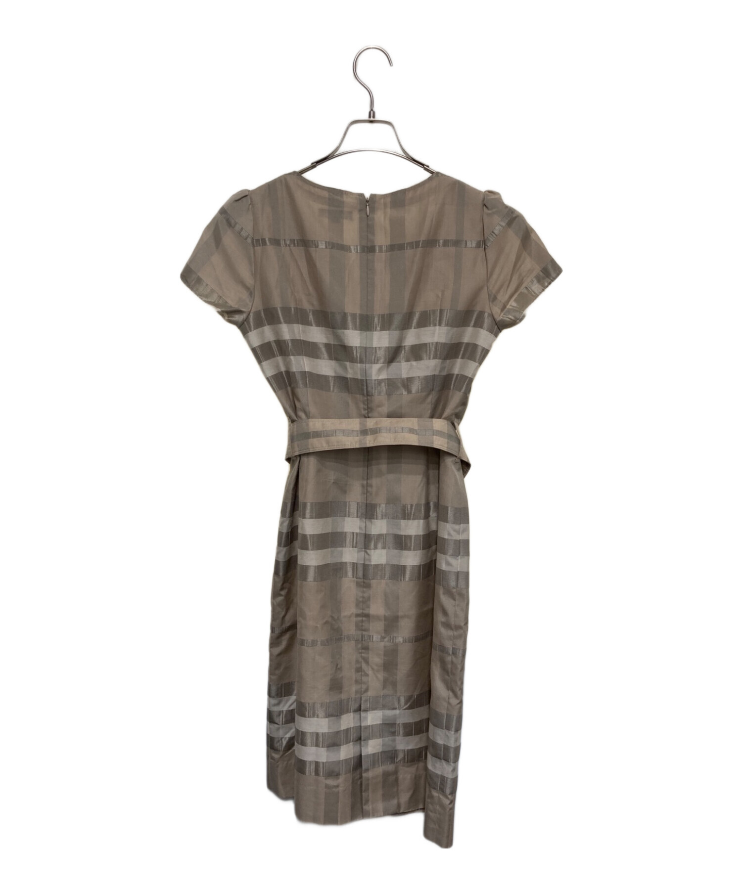中古・古着通販】BURBERRY (バーバリー) シルク混チェックワンピース 