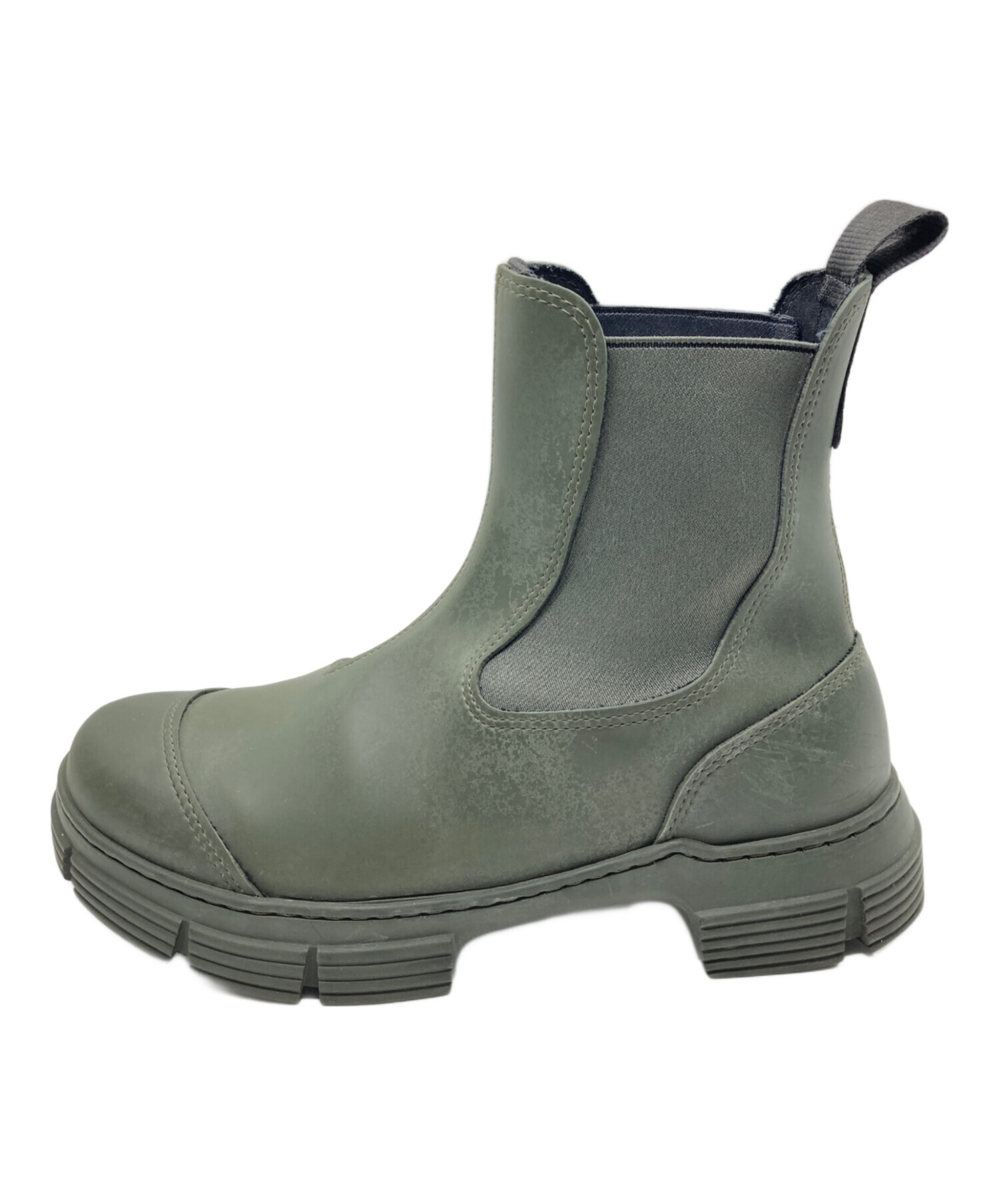 中古・古着通販】GANNI (ガニー) Recycled Rubber City Boot オリーブ 