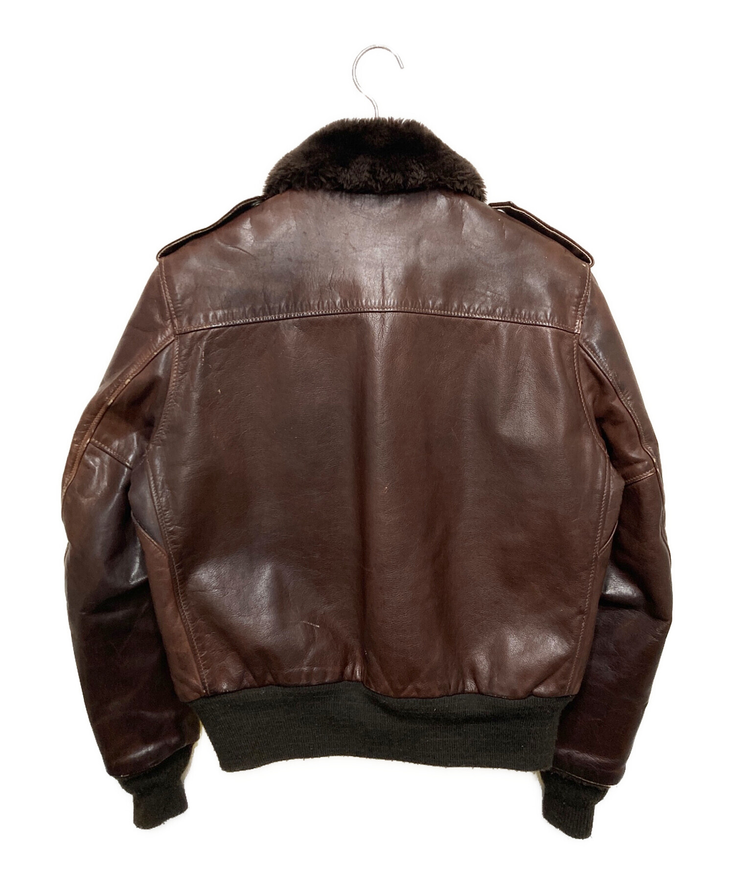 中古・古着通販】Schott (ショット) 襟ボアレザージャケット ダーク 