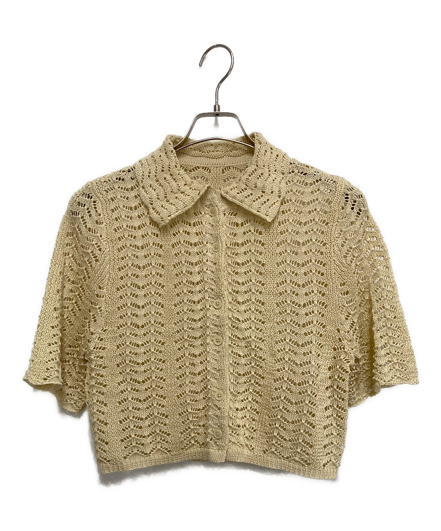 中古・古着通販】TODAYFUL (トゥデイフル) Lace Knit Shirts ベージュ 
