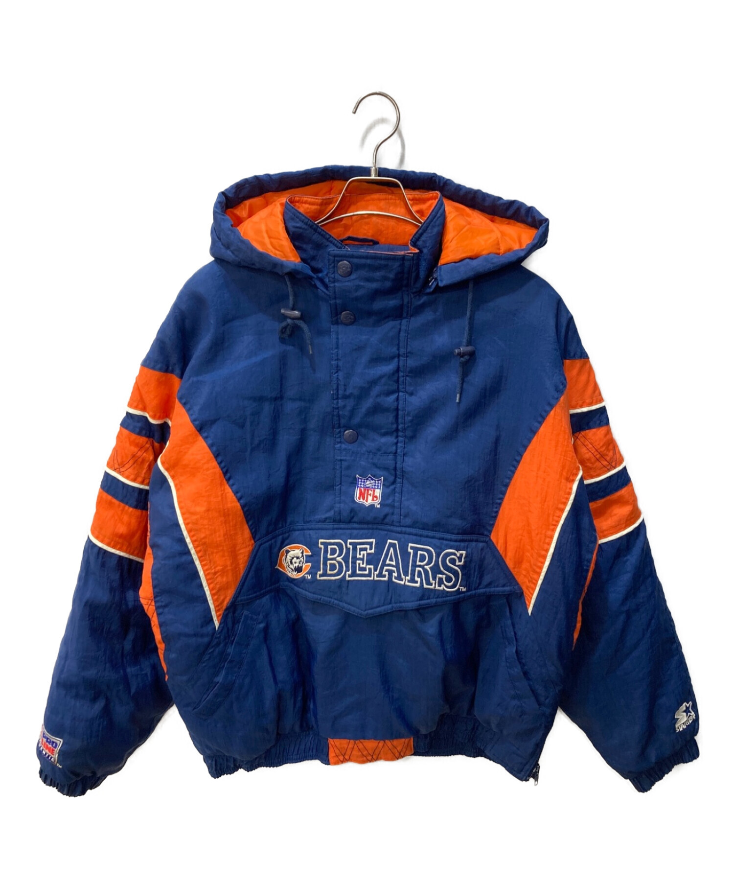 STARTER (スターター) 90s中綿アノラックジャケット ブルー×オレンジ サイズ:L