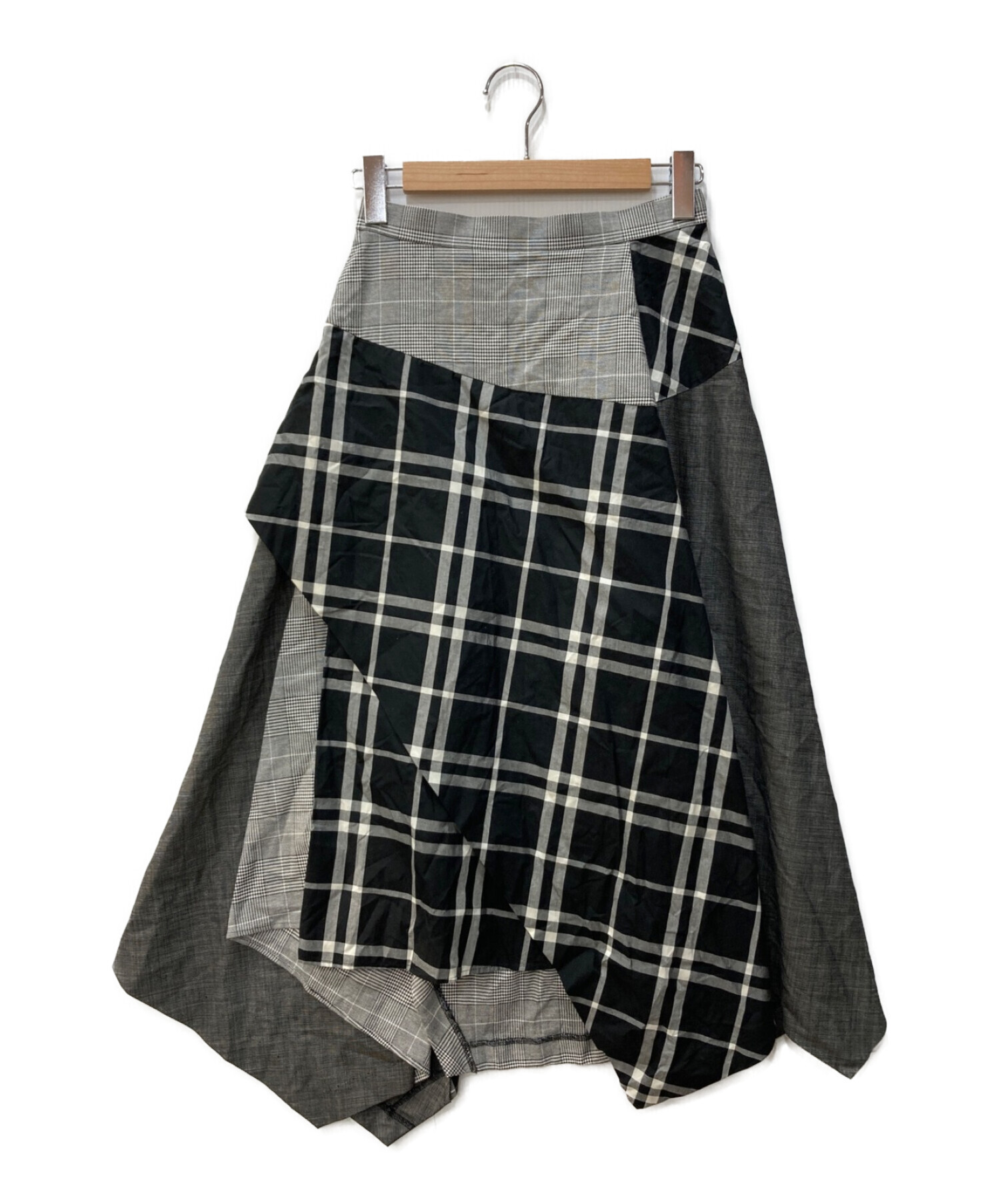 ENFOLD (エンフォルド) 変形スカート グレー サイズ:36