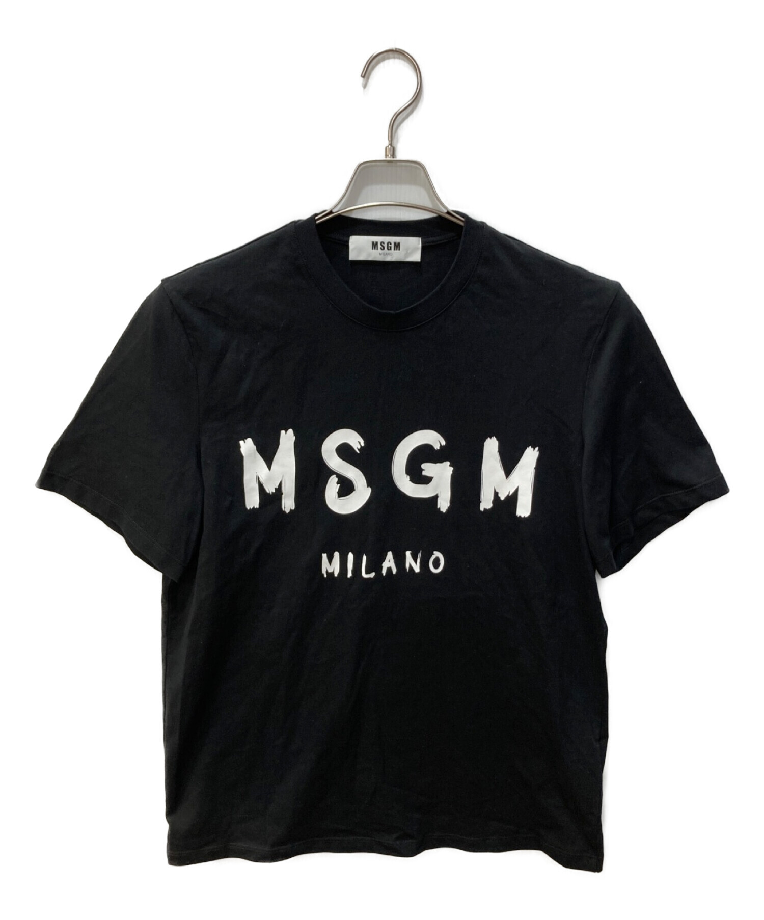 MSGM (エムエスジーエム) ロゴプリントTシャツ ブラック サイズ:XS