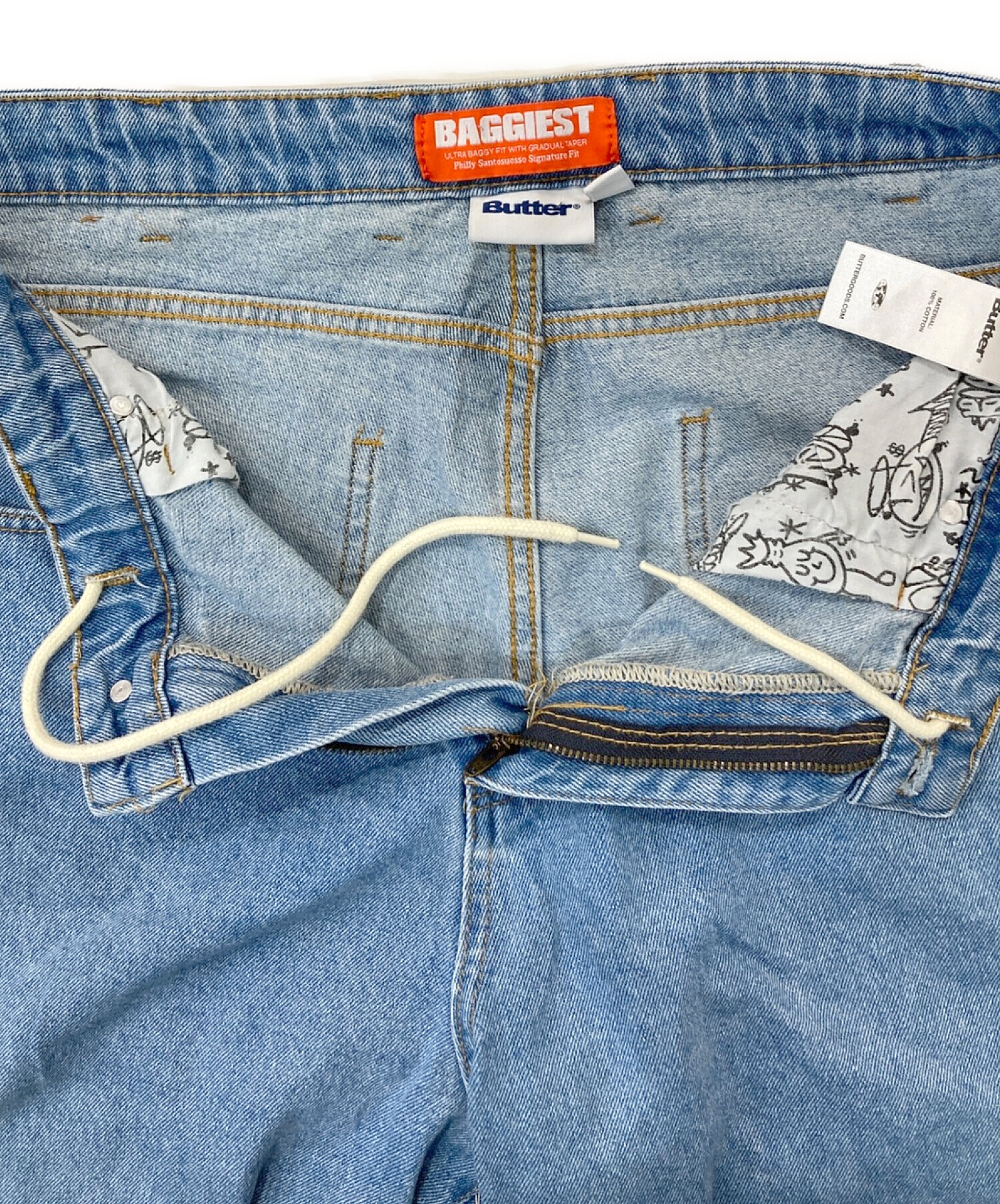 中古・古着通販】butter goods (バターグッズ) デニムパンツ ブルー 