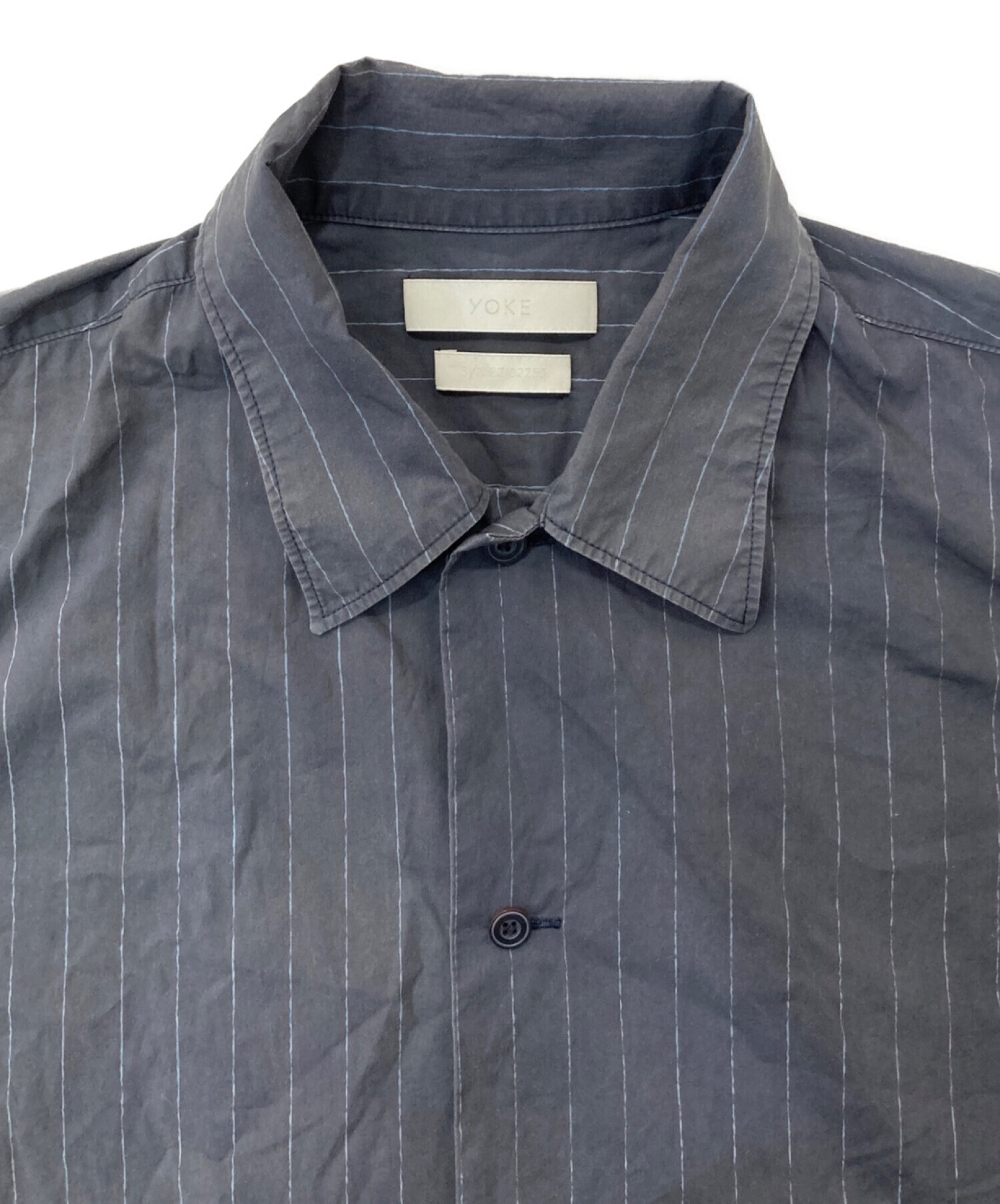 YOKE(ヨーク) サイズ:3 STRIPE OVERSIZED BIG 黄色く POCKET SHIRT 
