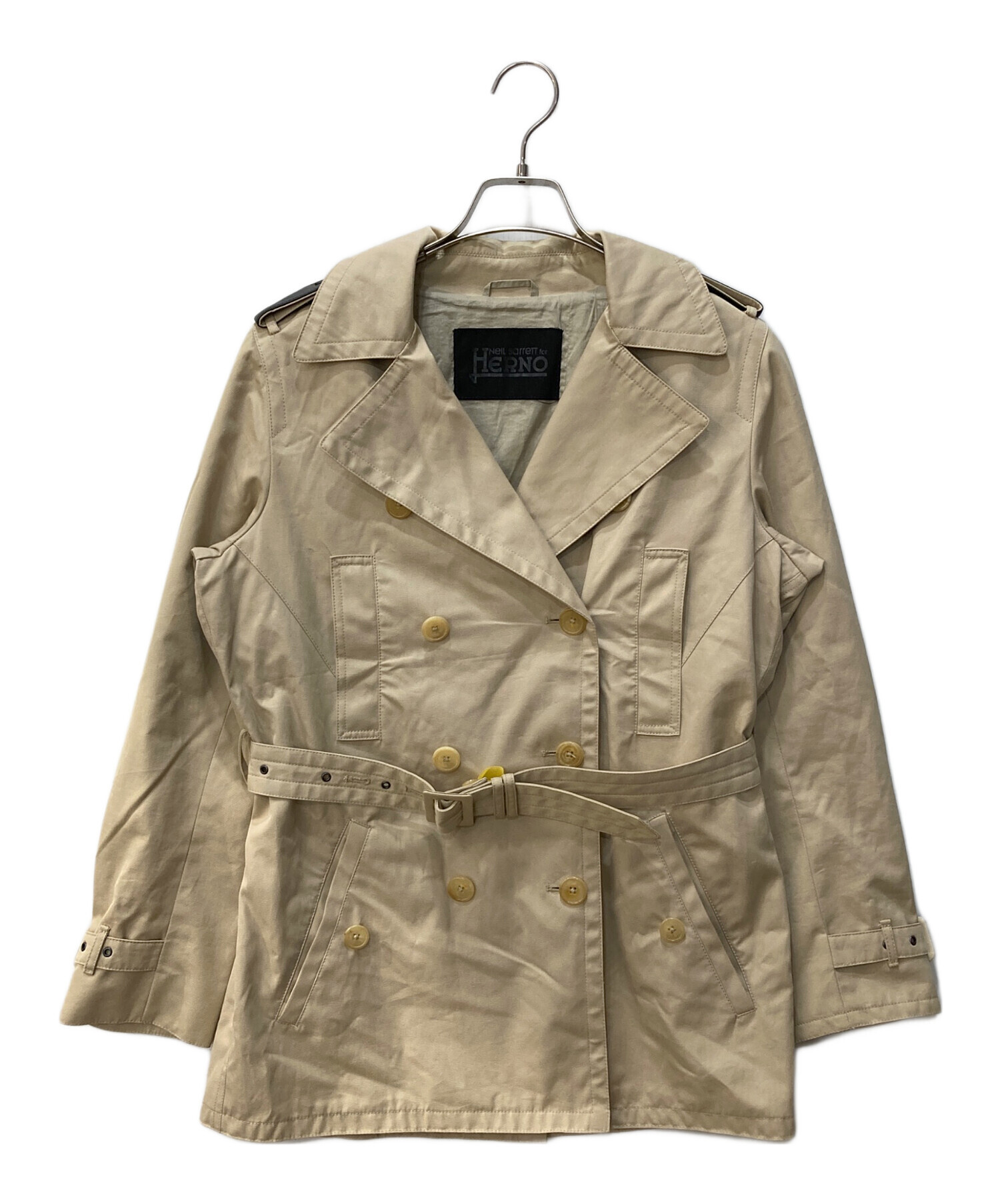 中古・古着通販】HERNO (ヘルノ) ショートトレンチコート ベージュ  