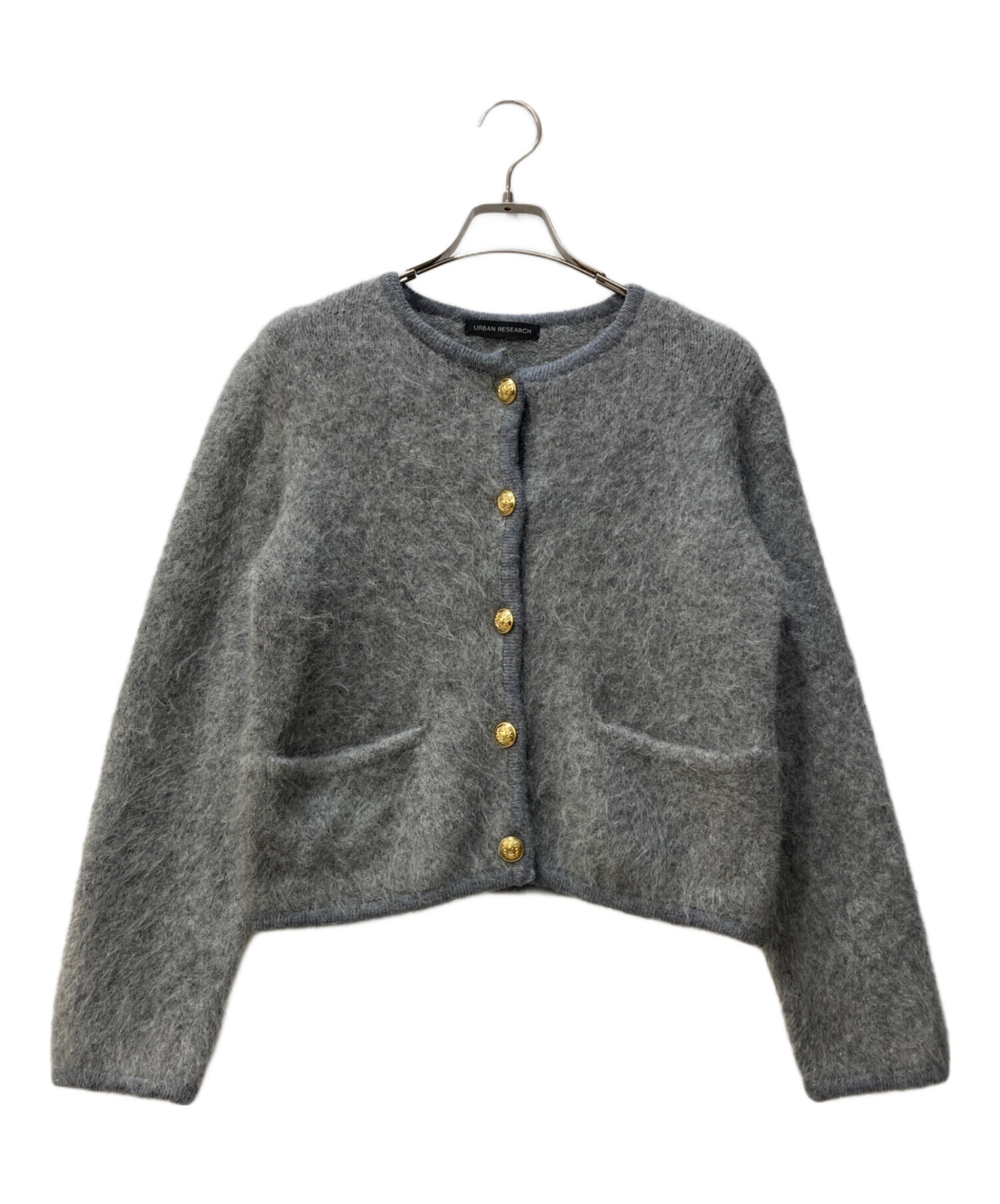 URBAN RESEARCH アルパカシャギーGOLDボタンカーディガン トップス