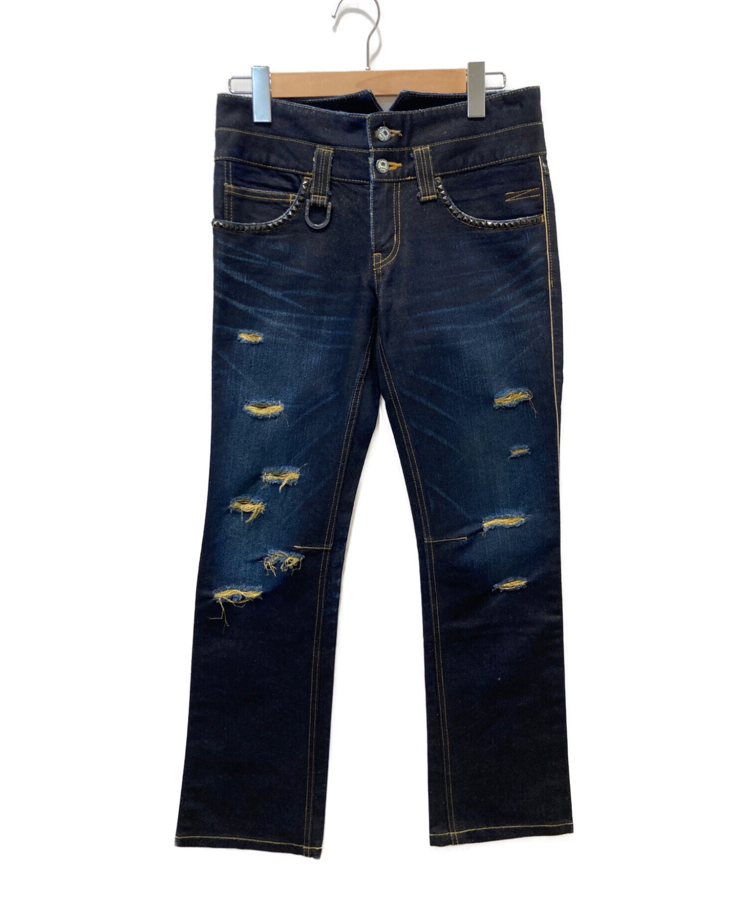 roen jeans (ロエンジーンズ) ダメージ加工デニムパンツ インディゴ サイズ:31