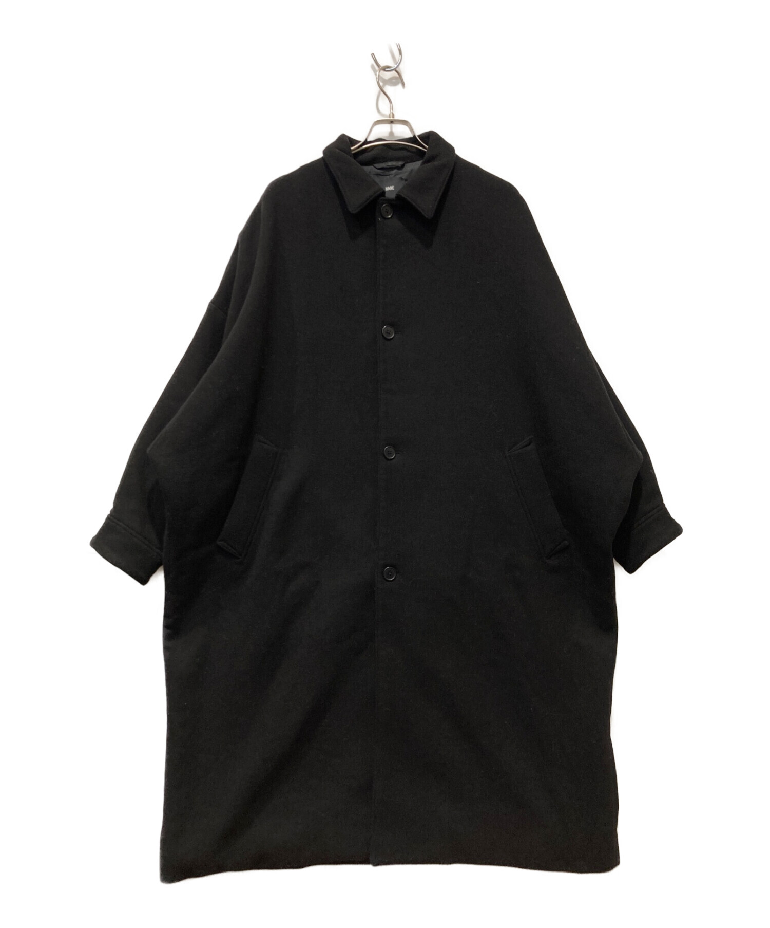 HARE (ハレ) オーバーサイズステンカラーコート ブラック サイズ:L