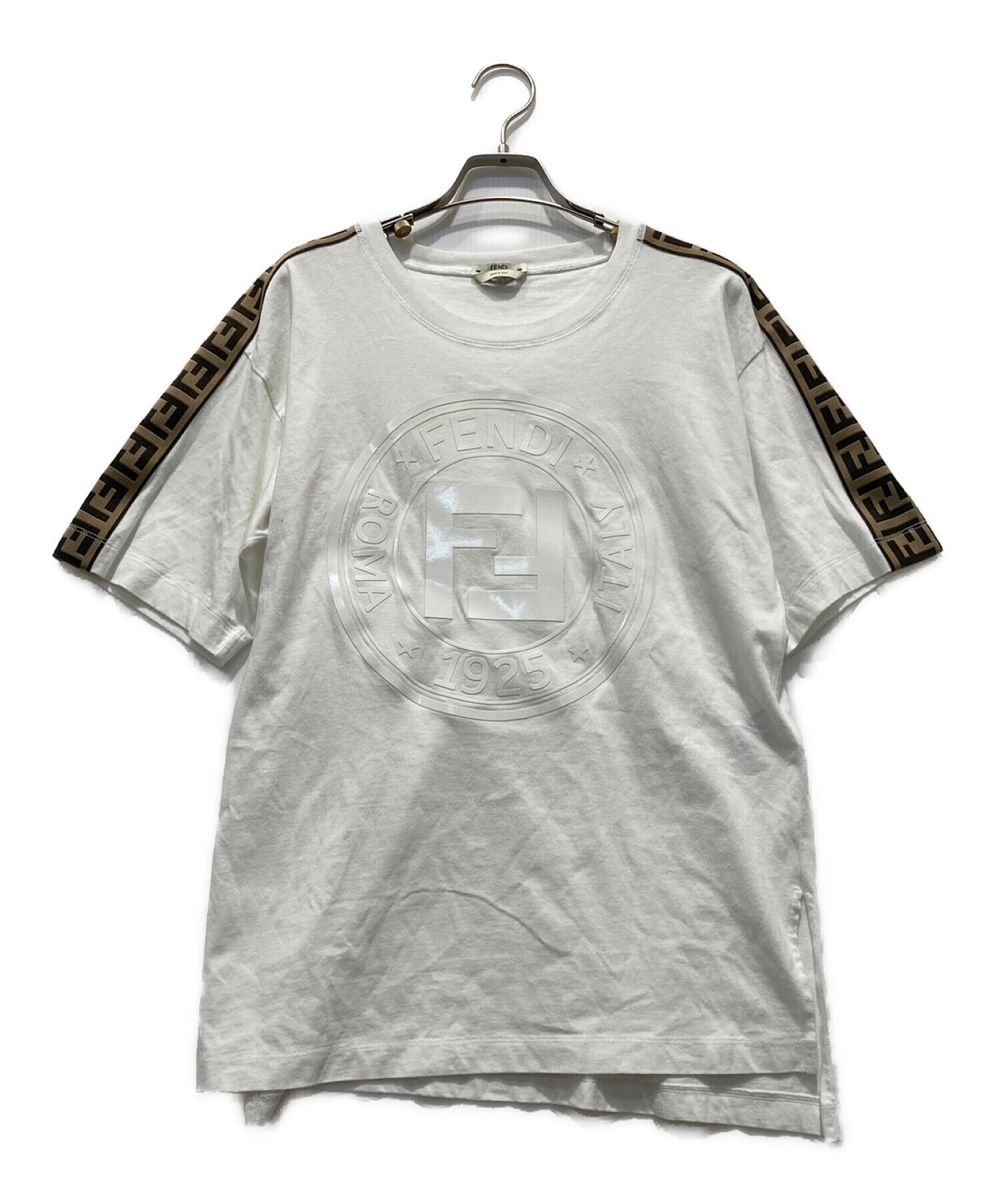 FENDI (フェンディ) ズッカサークルロゴTシャツ ホワイト サイズ:40
