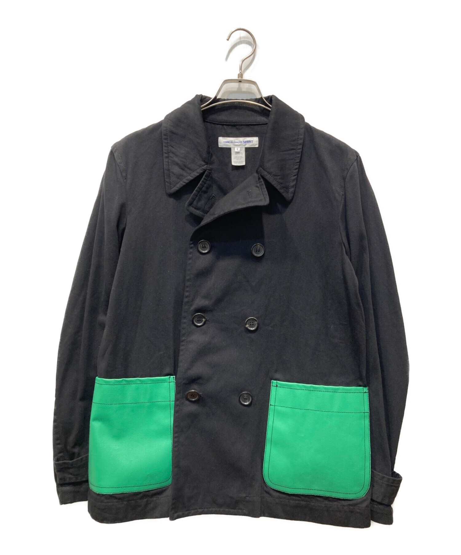 COMME des GARCONS SHIRT (コムデギャルソンシャツ) ポケット切替コート ブラック サイズ:M