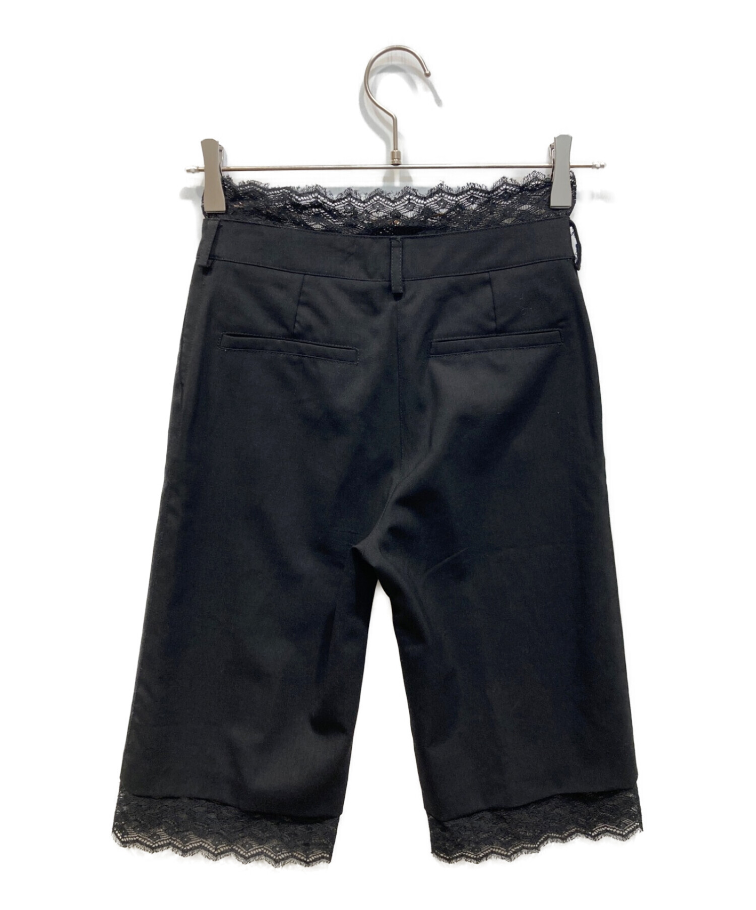 中古・古着通販】CHANEL (シャネル) レースハーフパンツ ブラック  