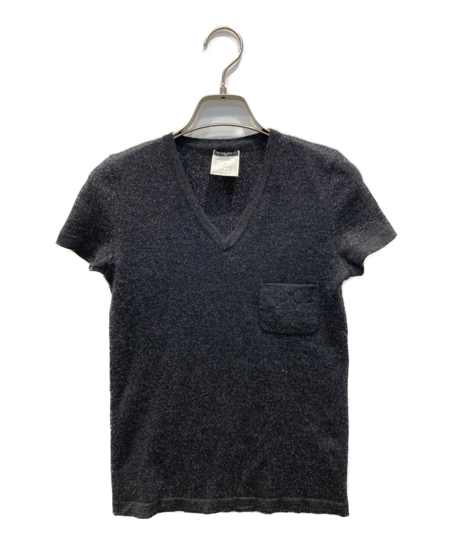 中古・古着通販】CHANEL (シャネル) カシミヤ混半袖ニット 