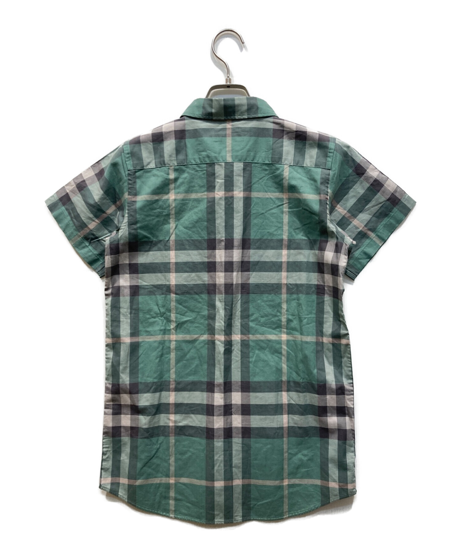 BURBERRY CHILDREN (バーバリー チルドレン) ノヴァチェックシャツ グリーン×グレー サイズ:164cm
