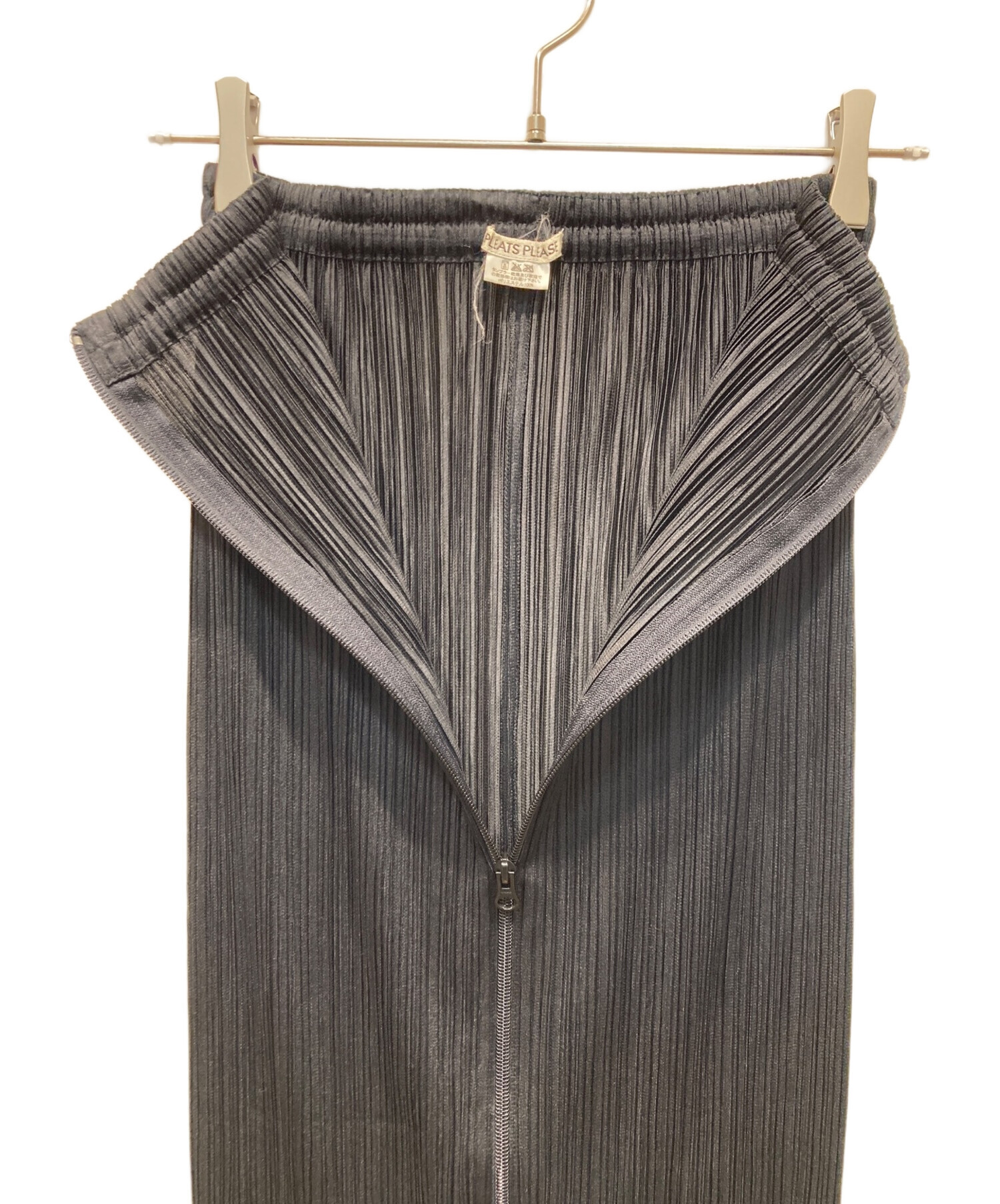 【美品】プリーツプリーズ イッセイミヤケ ジップアップ プリーツスカート PLEATS PLEASE ロングスカート