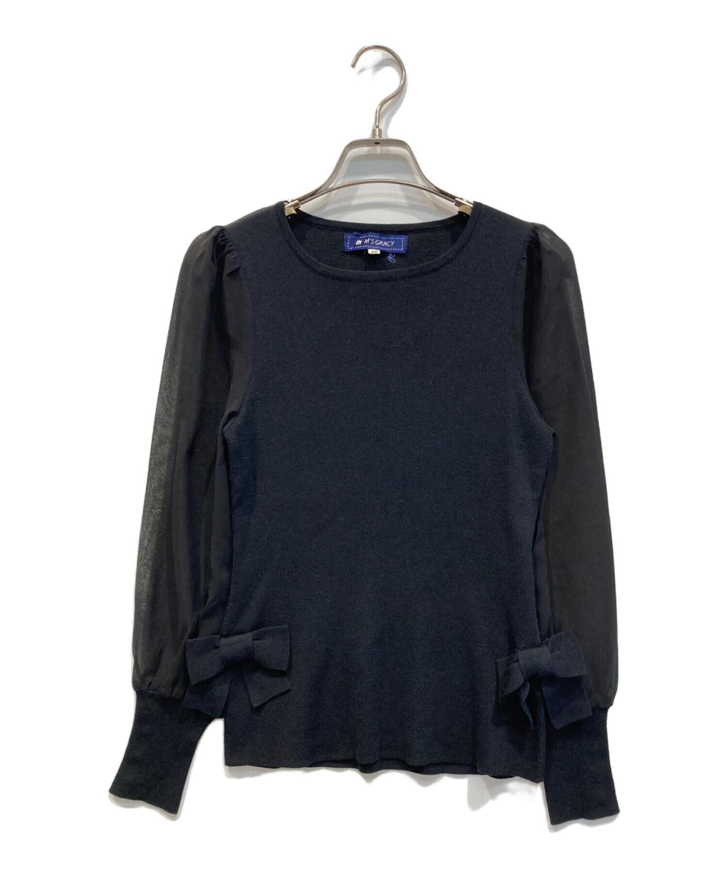 新品 M'S GRACY バイカラー 長袖 チュニック トップス 未使用 黒 楽天