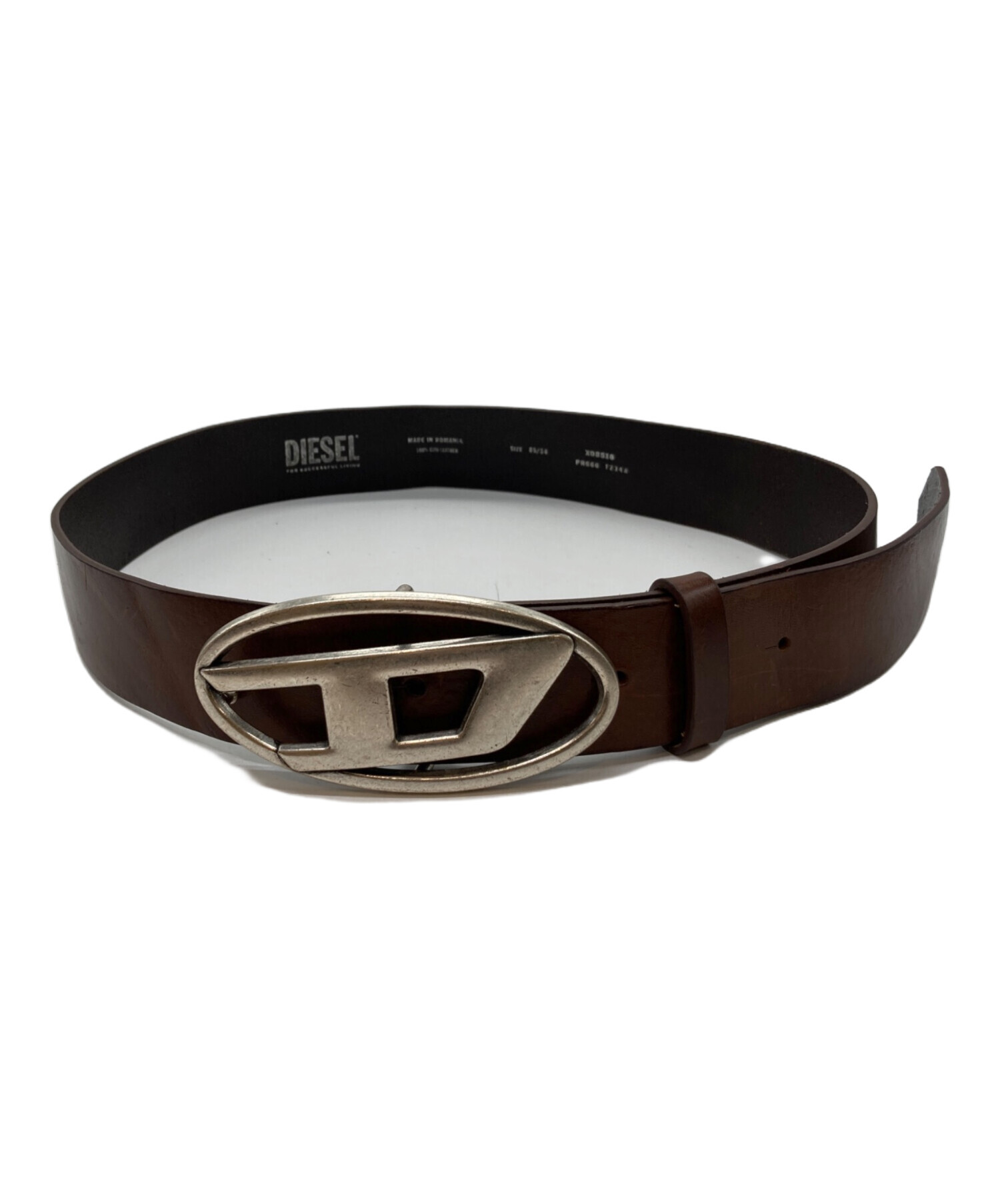 中古・古着通販】DIESEL (ディーゼル) Dロゴバックルベルト ブラウン 
