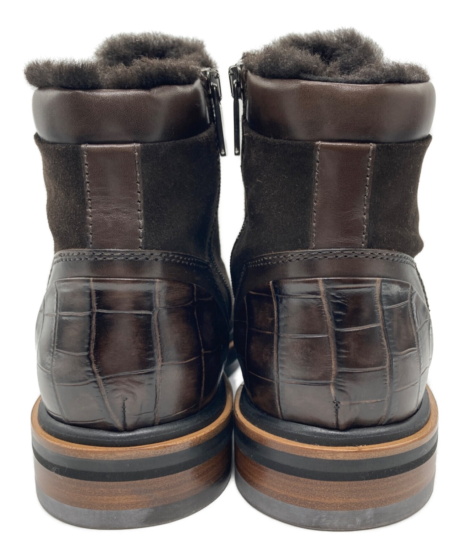 サントーニ Santoni サイドジップ ボアブーツ ブラウン 7 / 26 