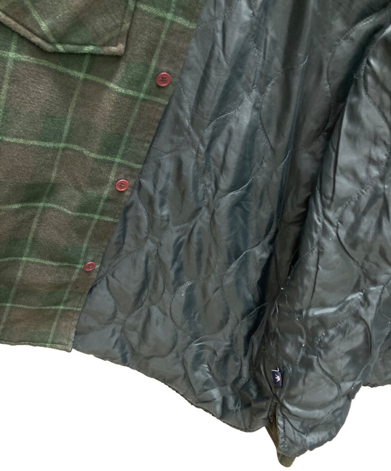 STUSSY  ステューシー グリーン フード 中綿 パフジャケット XL