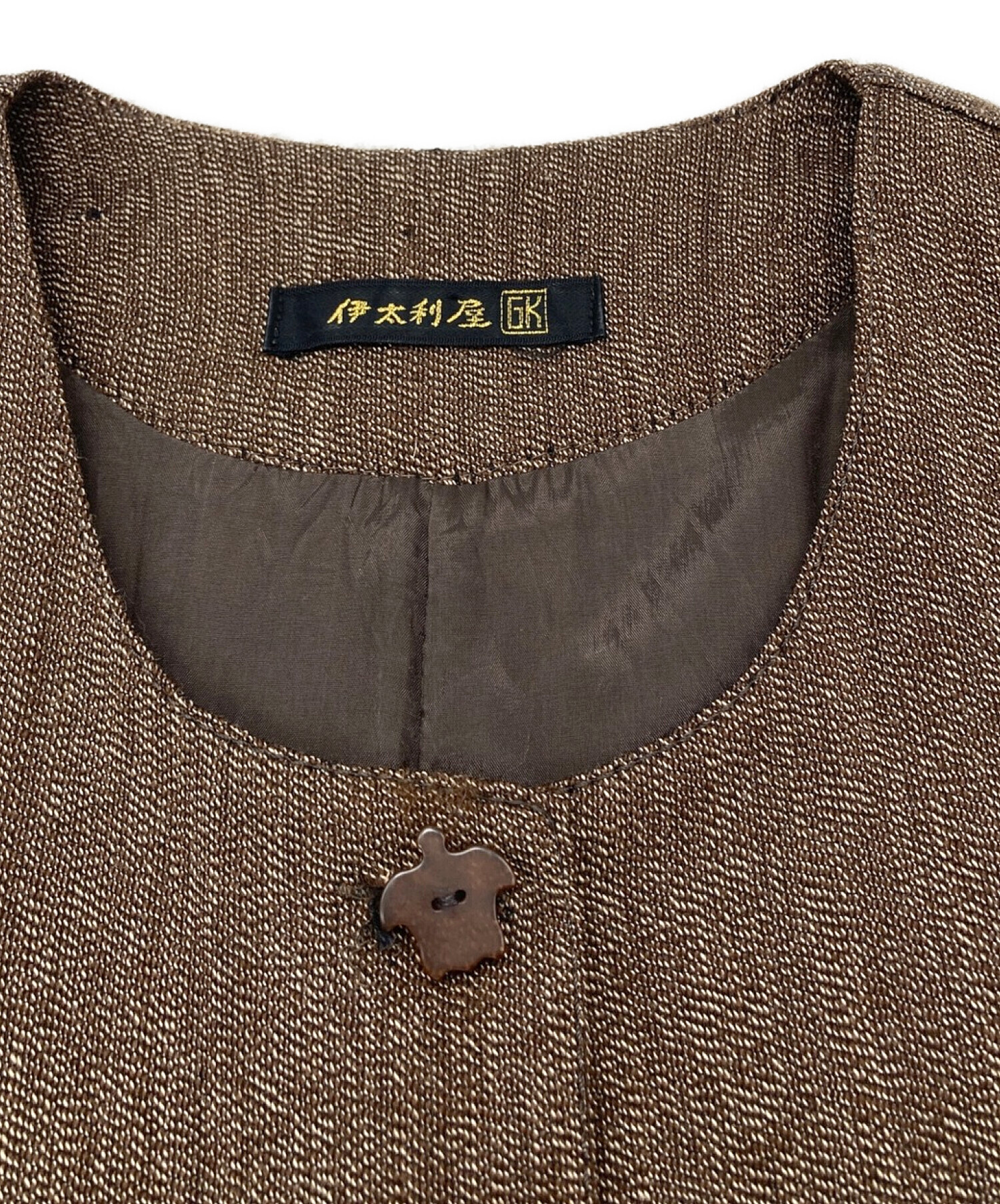 中古・古着通販】伊太利屋 (イタリヤ) 装飾ボタンS/Sワンピース 