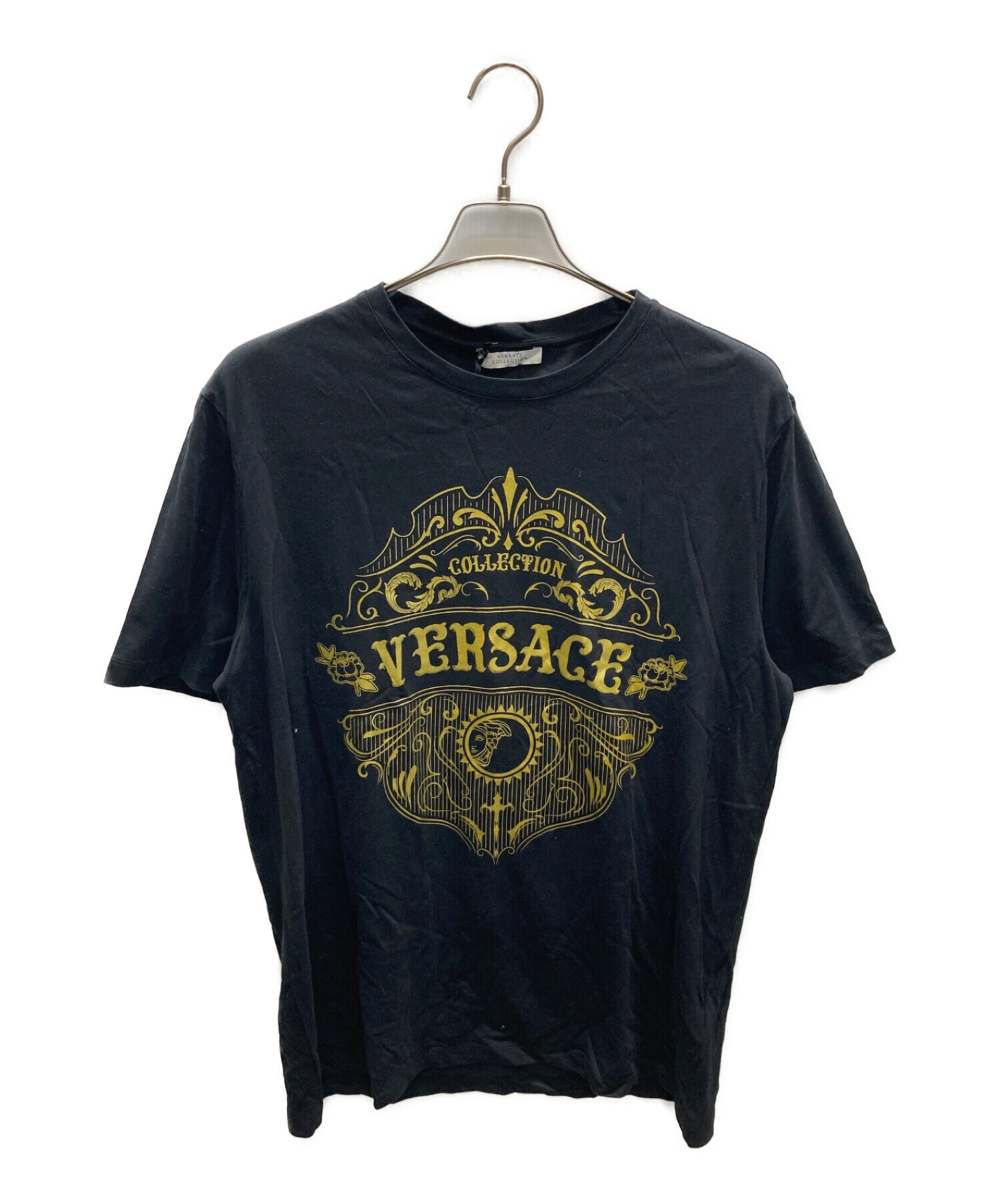 VERSACE ヴェルサーチェ ドラゴン刺繍 スパンコール Tシャツ XL 黒