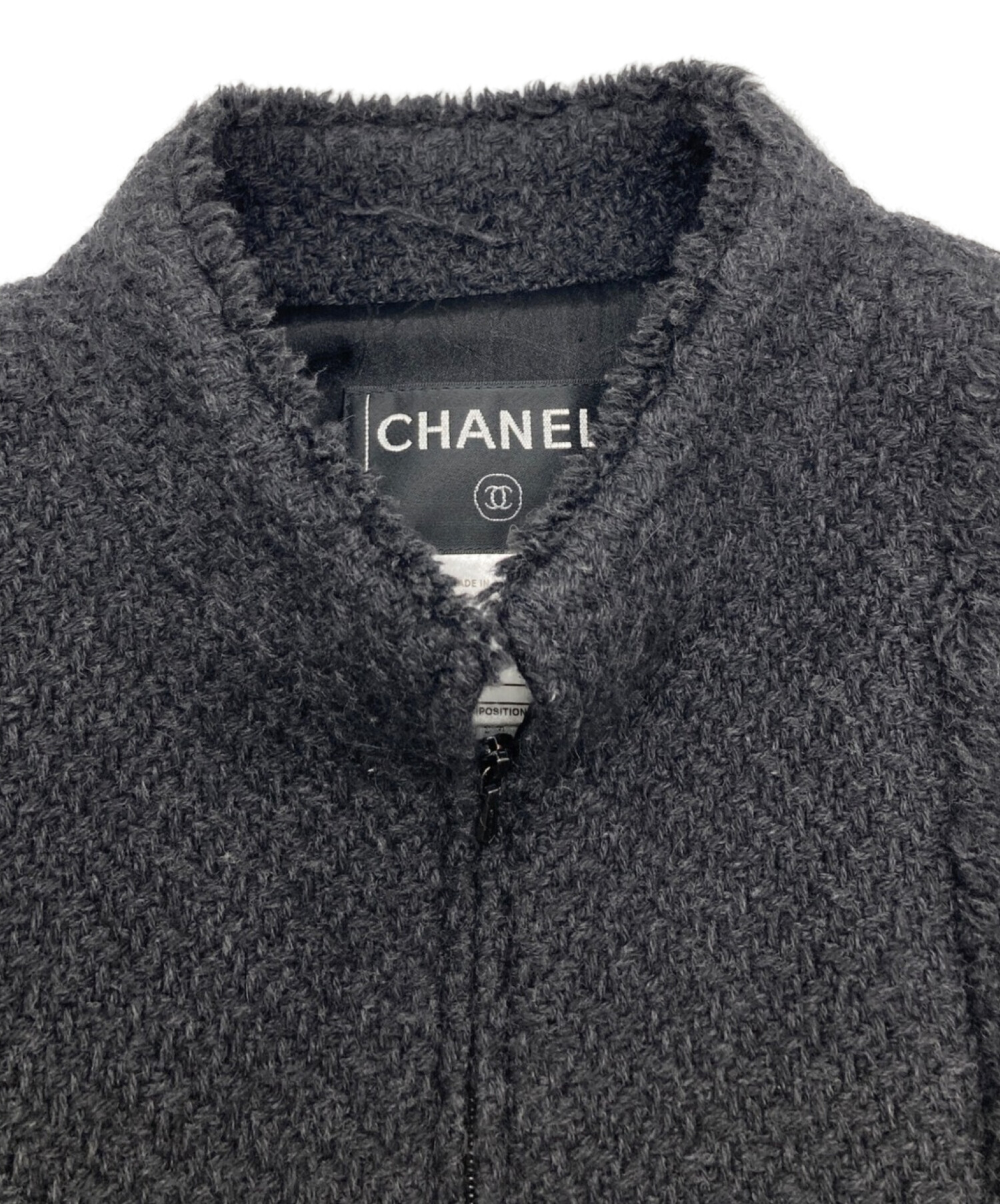 中古・古着通販】CHANEL (シャネル) アンゴラウールツイードジャケット 