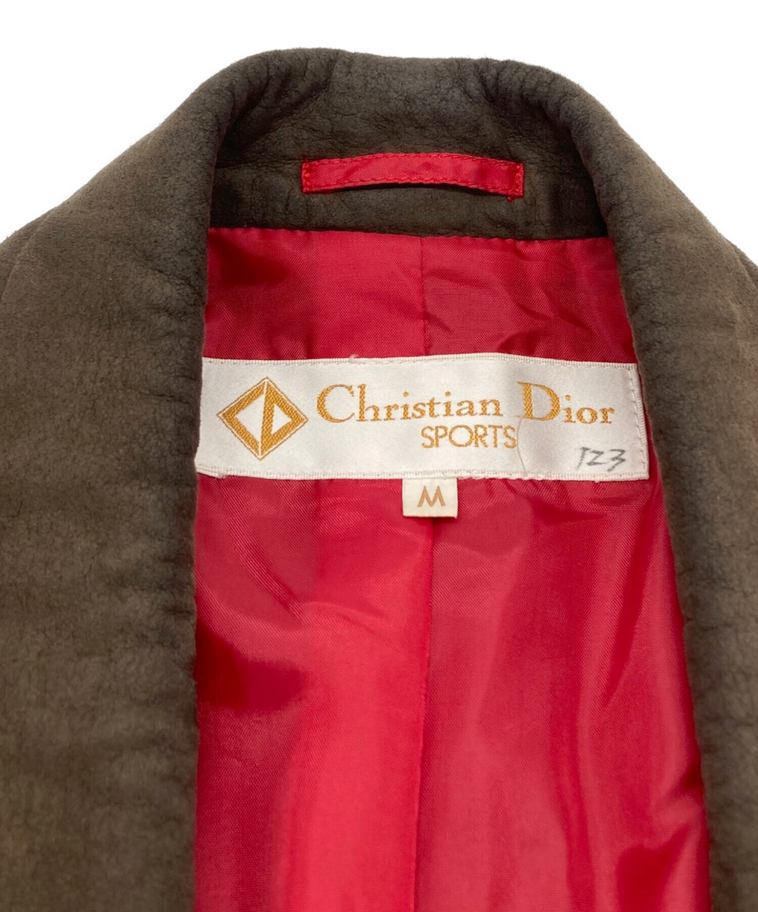 Christian Dior (クリスチャン ディオール) ウールテーラードジャケット レッド サイズ:M