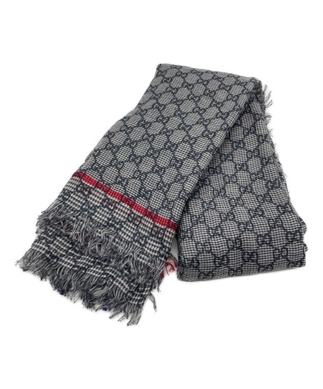 中古・古着通販】GUCCI (グッチ) GGコットンウールストール グレー 