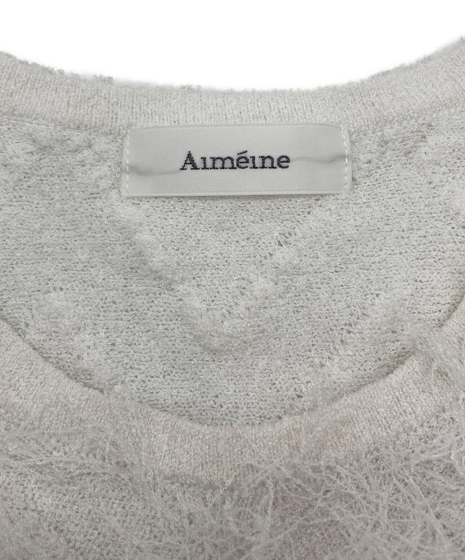 aimeine エメインジャガードフレンチスリーブニット