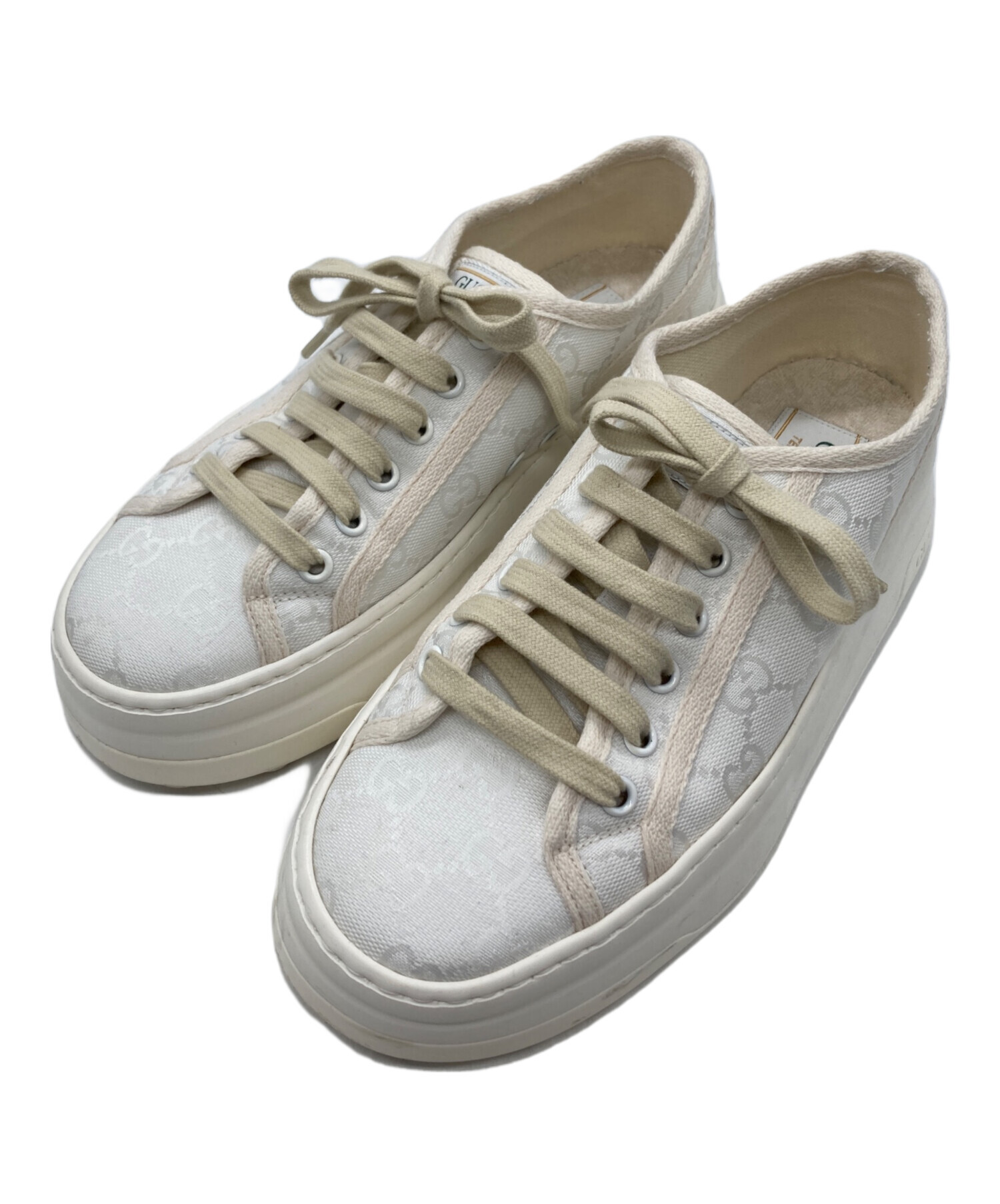 中古・古着通販】GUCCI (グッチ) GGキャンバスロゴスニーカー ホワイト 