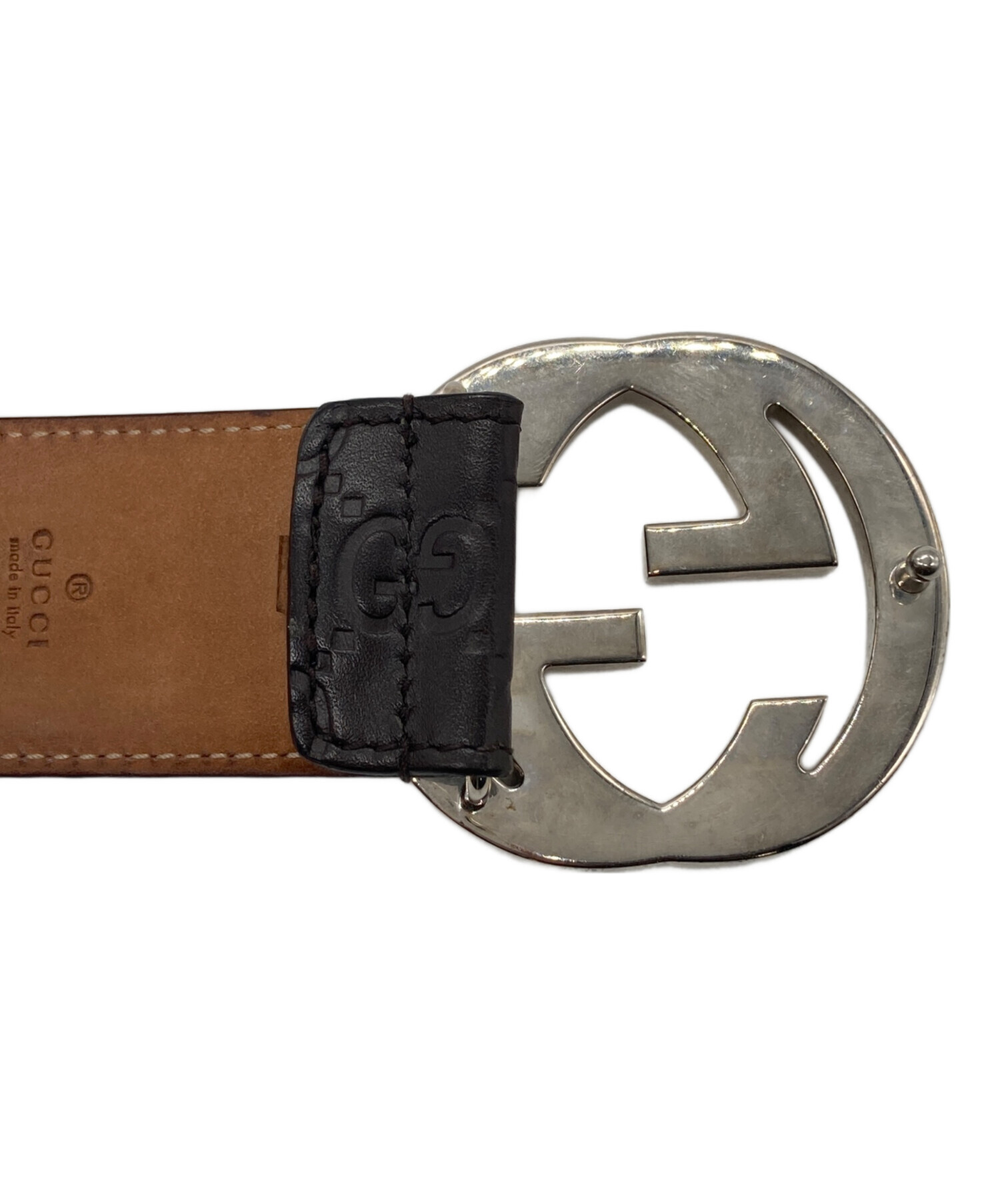 中古・古着通販】GUCCI (グッチ) インターロッキングベルト ブラウン 