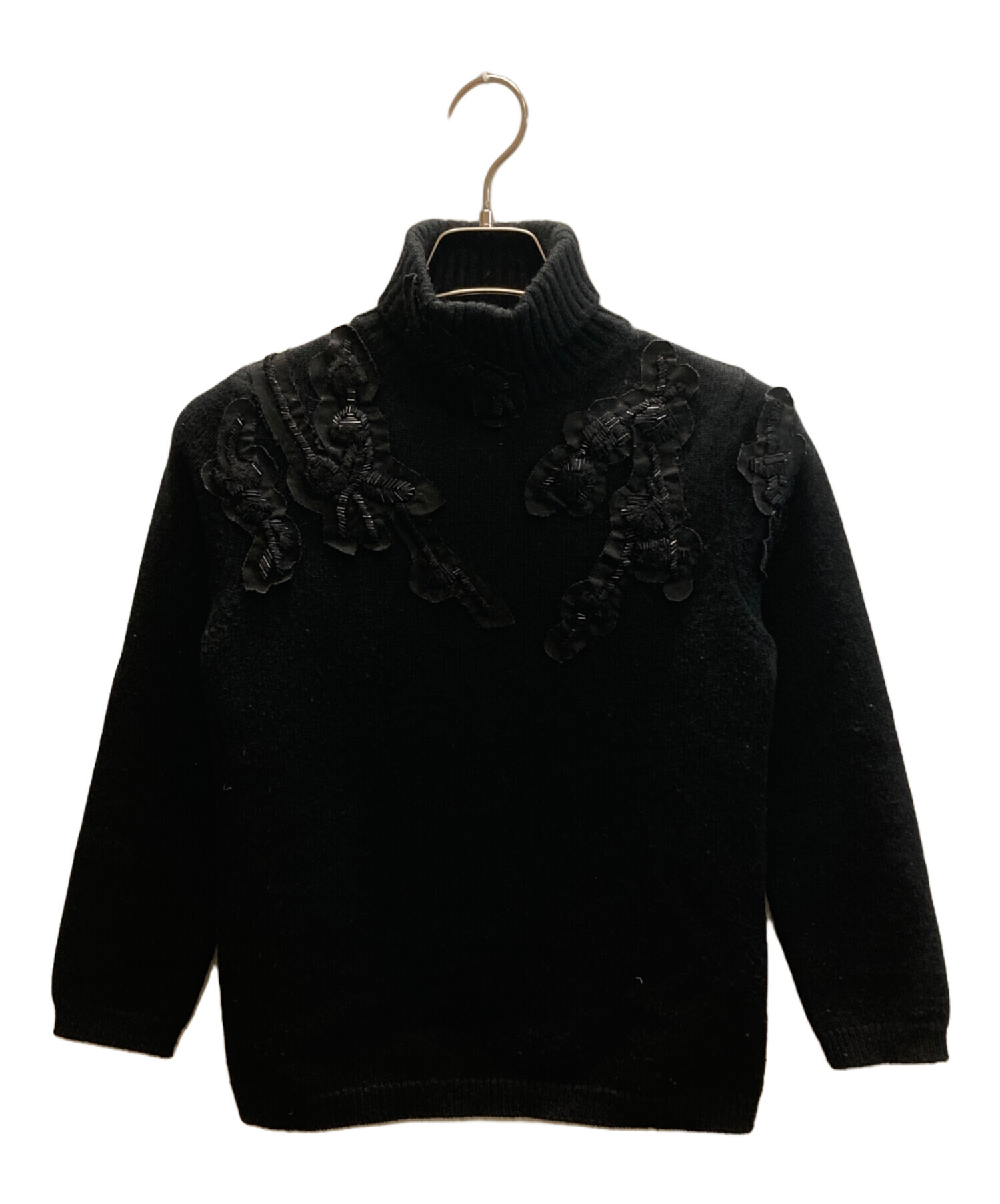 中古・古着通販】PRADA (プラダ) カシミヤビジューニット ブラック 