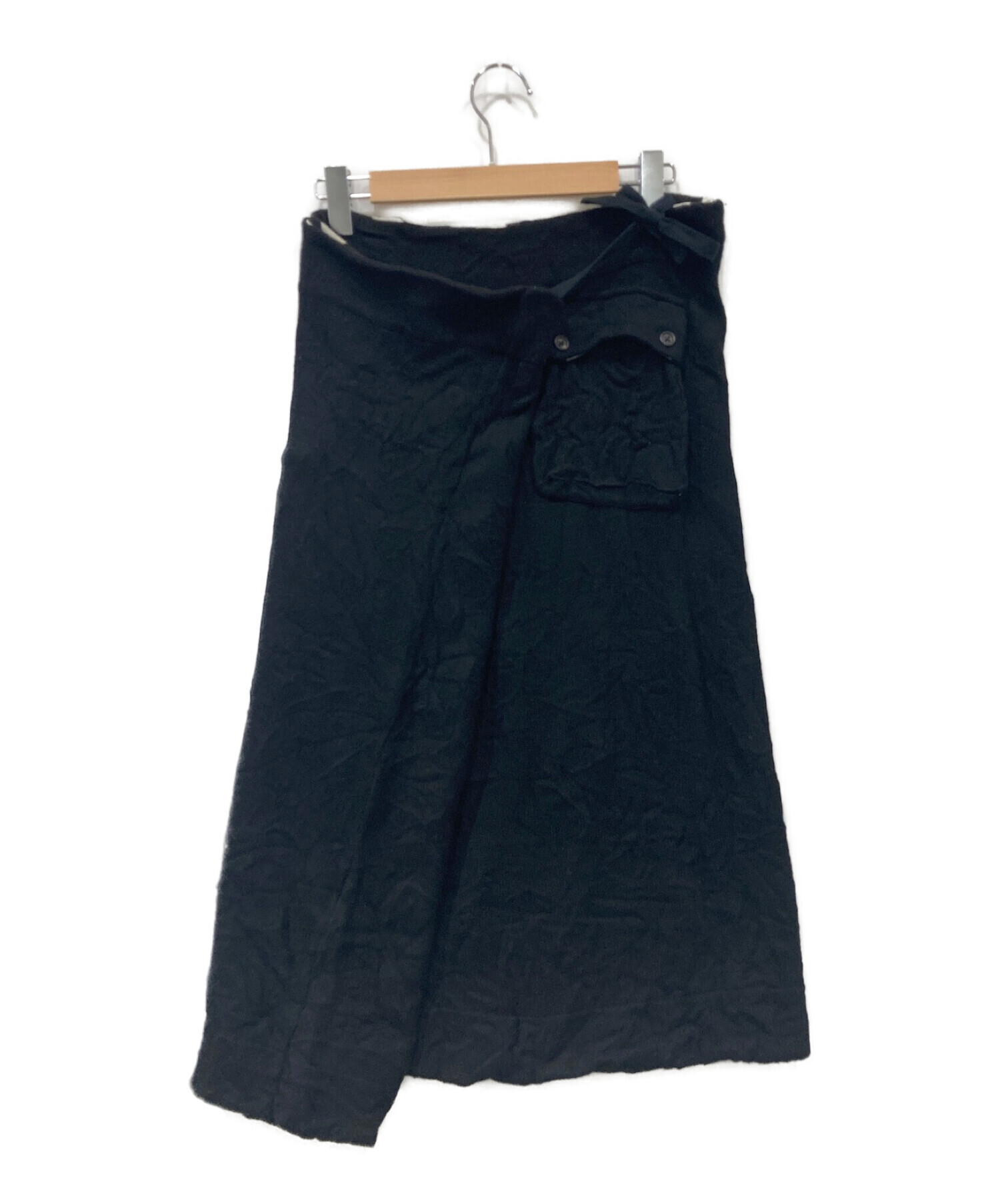 03011● Y's ウール スカート 3 刺繍 フェルト ワイズ