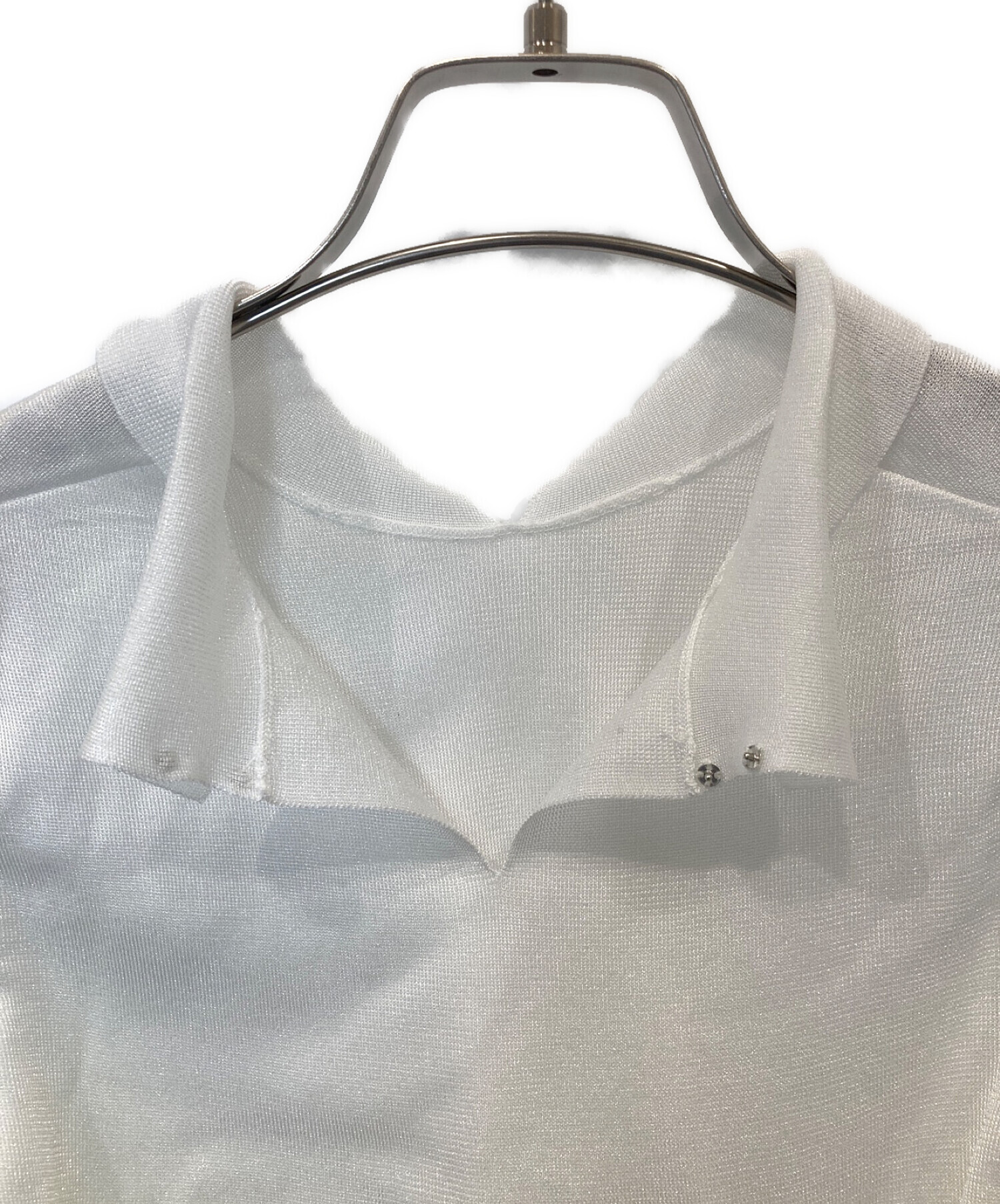 CELFORD (セルフォード) パワショル衿付きニットブラウス ホワイト サイズ:36