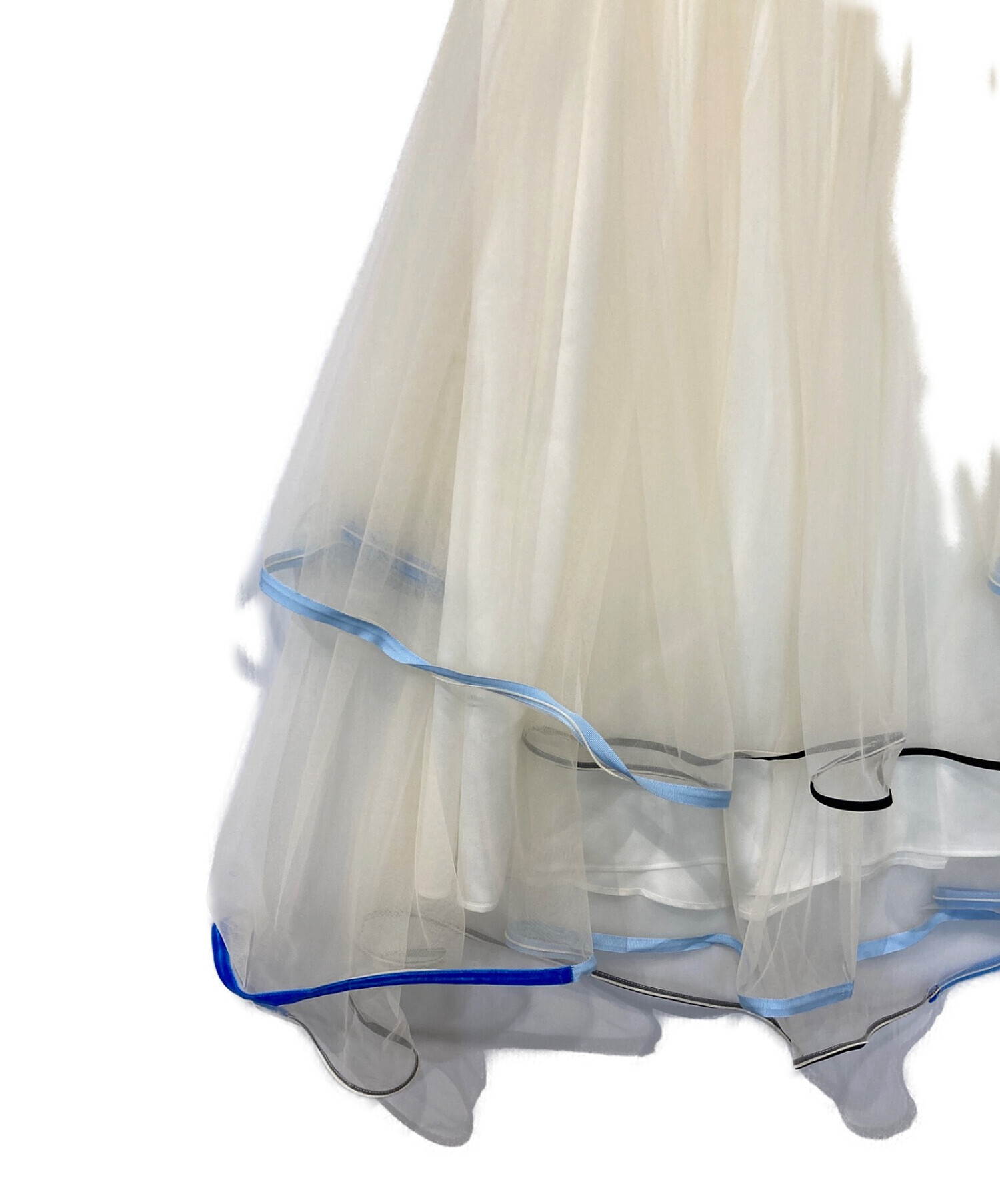 furfur (ファーファー) ダブルトリミングヘムスカート ホワイト サイズ:FREE 未使用品