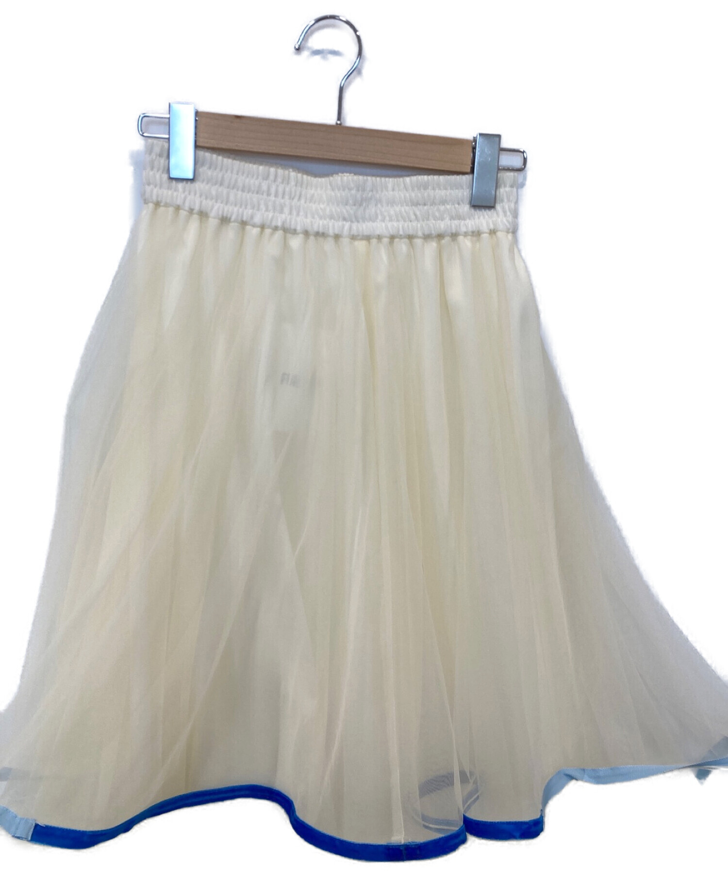 furfur (ファーファー) ダブルトリミングヘムスカート ホワイト サイズ:FREE 未使用品