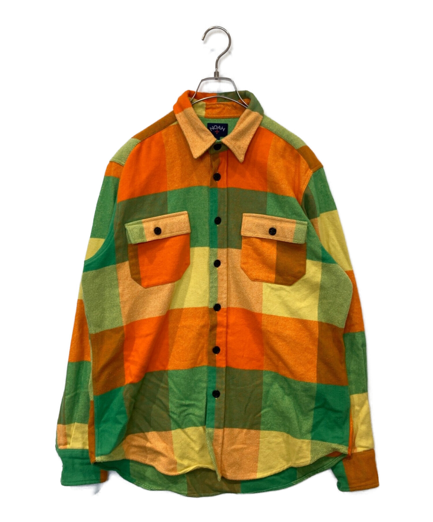 Noah (ノア) ネルシャツ オレンジ×グリーン サイズ:S