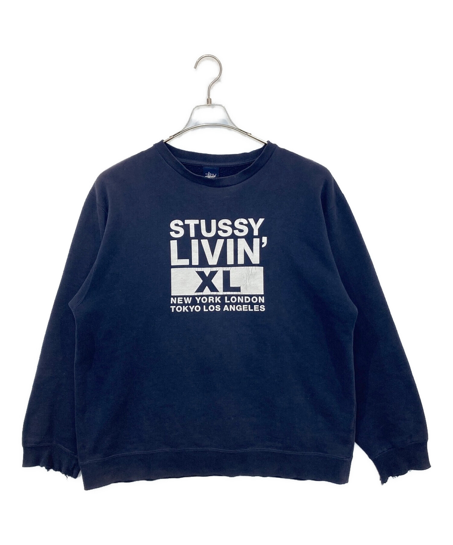 stussy (ステューシー) ロゴスウェット ネイビー サイズ:L