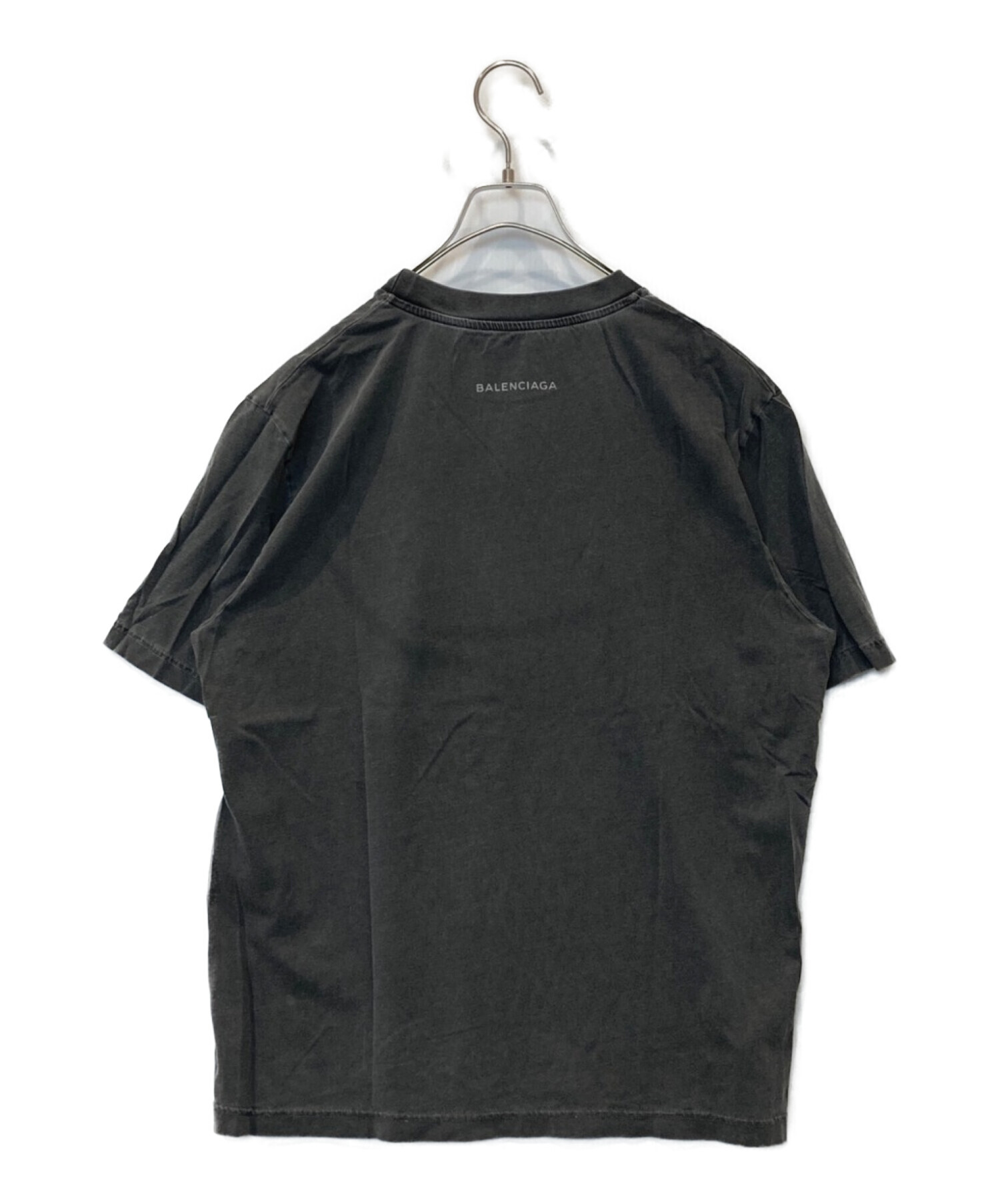 BALENCIAGA (バレンシアガ) Paris ヴィンテージ加工Tシャツ グレー サイズ:XL