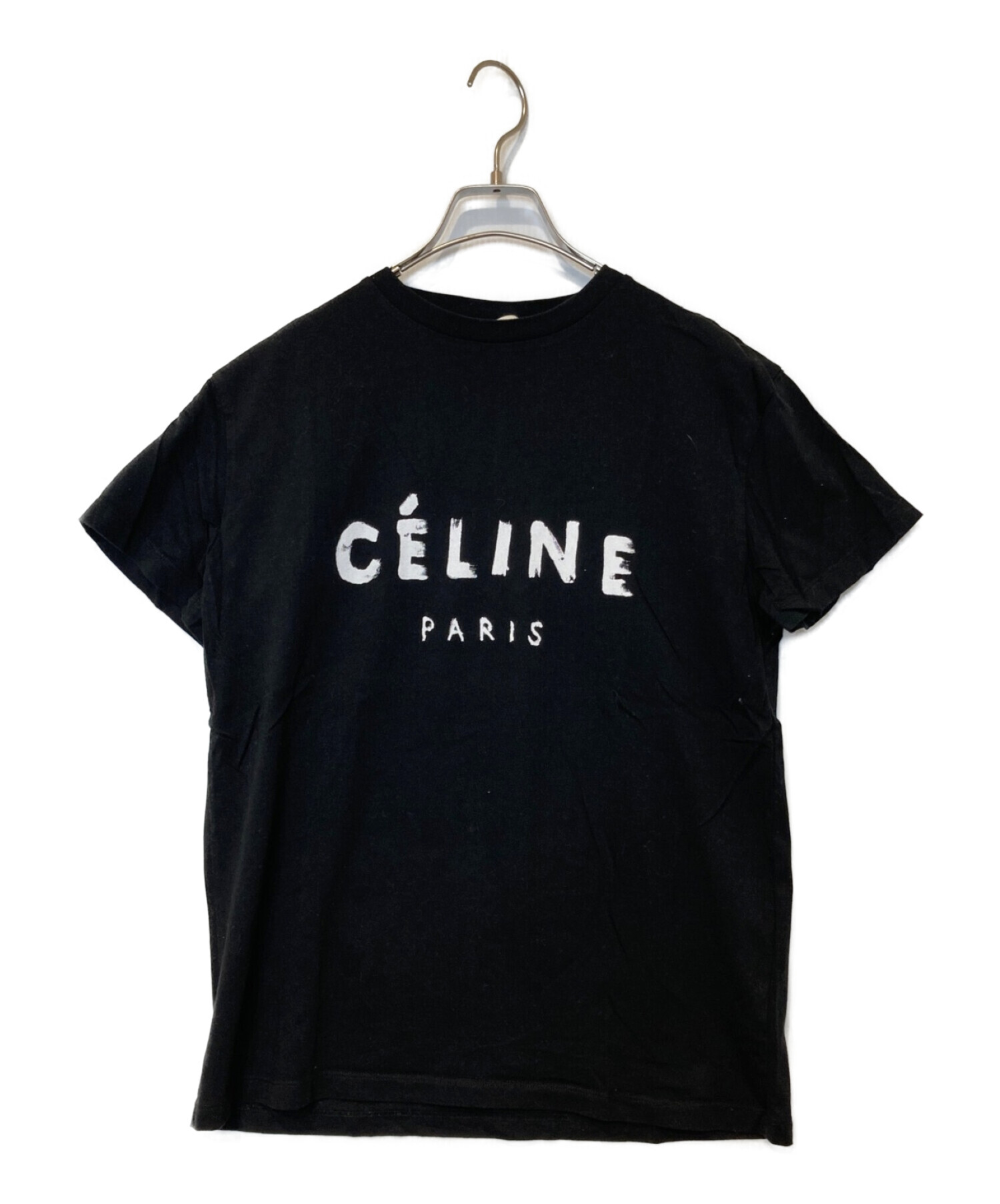 CELINE (セリーヌ) ペインティングロゴTシャツ ブラック サイズ:S