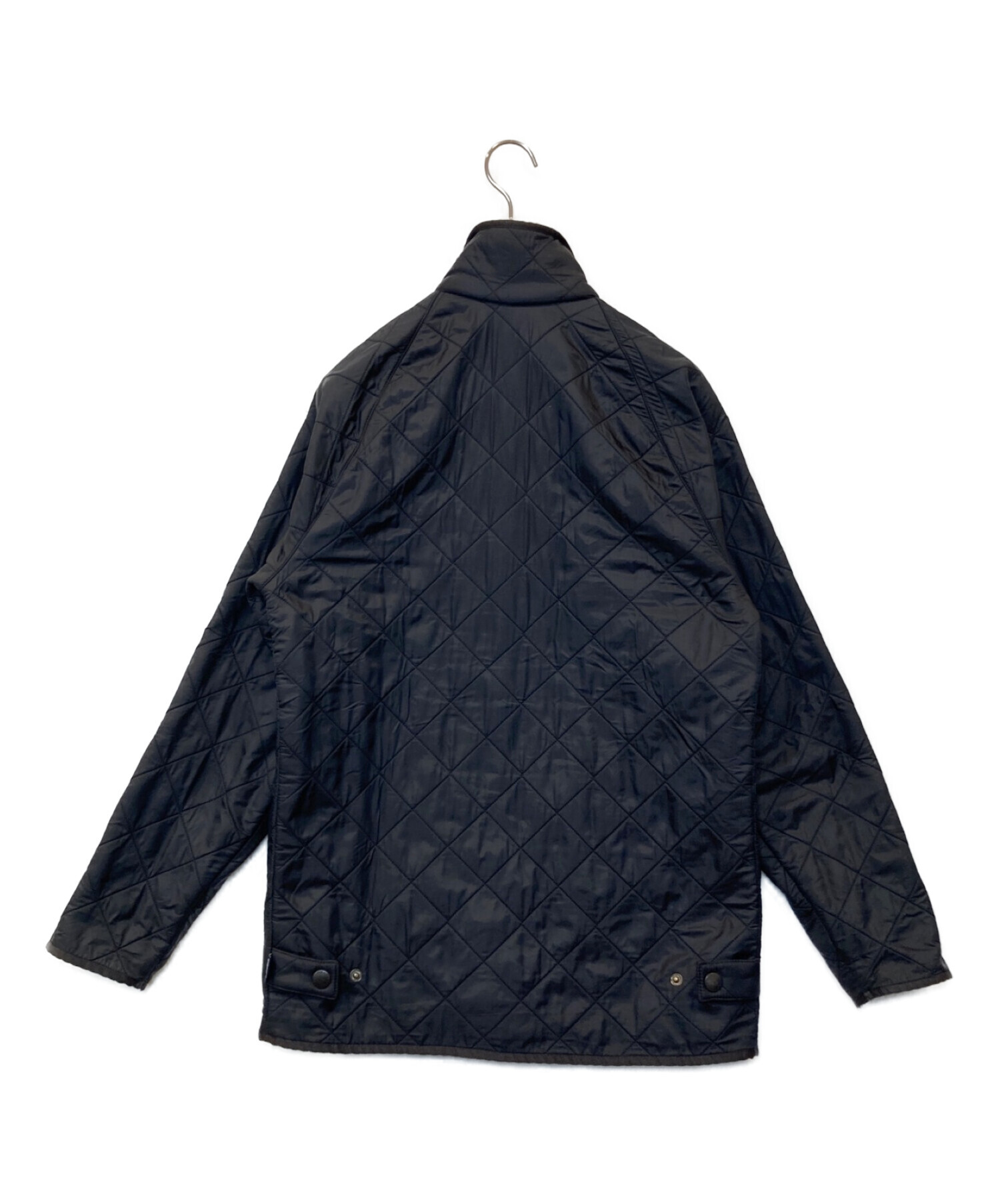 BARBOUR ポーラーキルト ショート ジャケット ロゴ 刺繍 ブラック XS