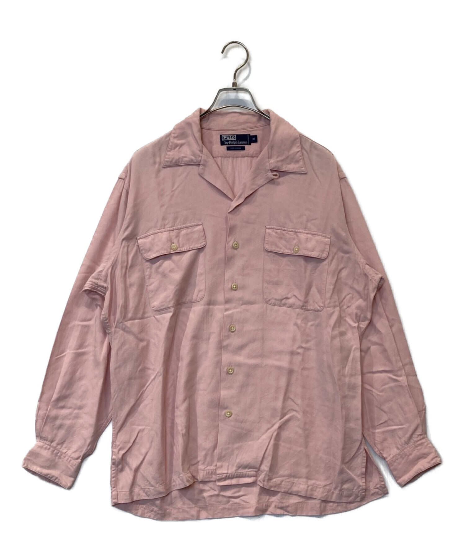 POLO RALPH LAUREN (ポロ・ラルフローレン) レーヨンオープンカラーシャツ ピンク サイズ:M