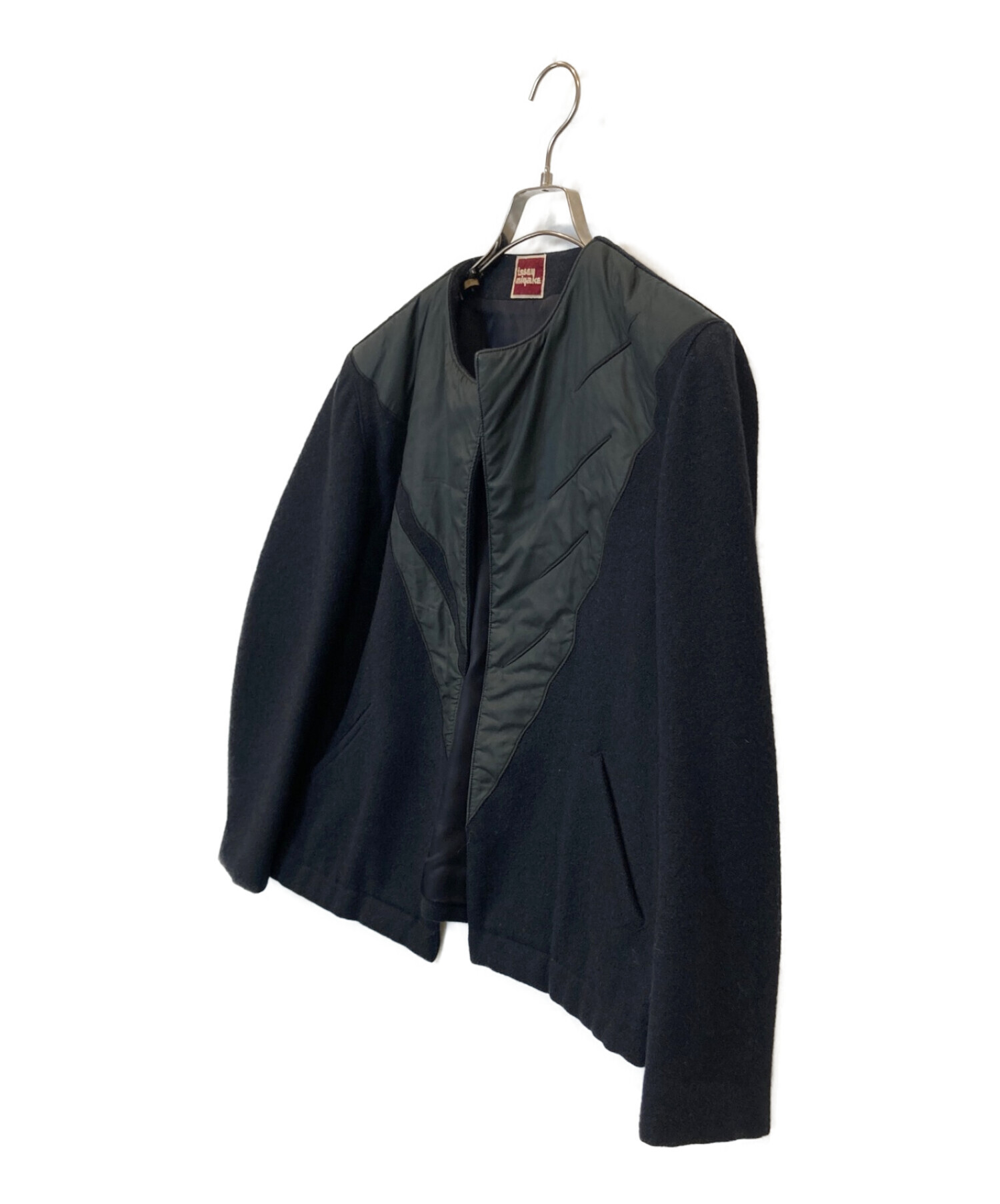 ISSEY MIYAKE (イッセイミヤケ) ノーカラージャケット ブラック サイズ:9